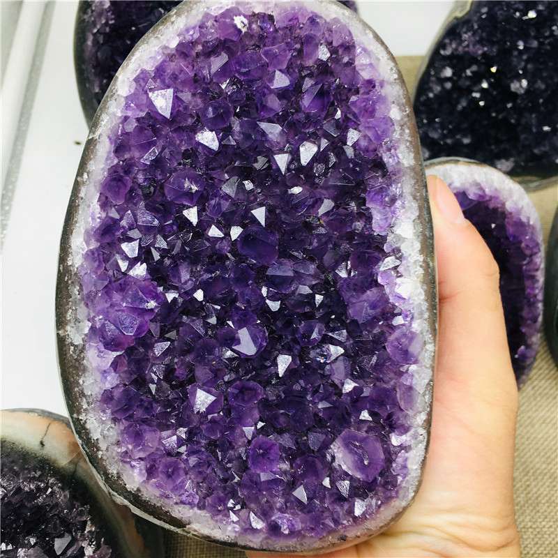 Natural Amethyst Quartz Crystal Cluster Healing Stone Geode Specimen Collections