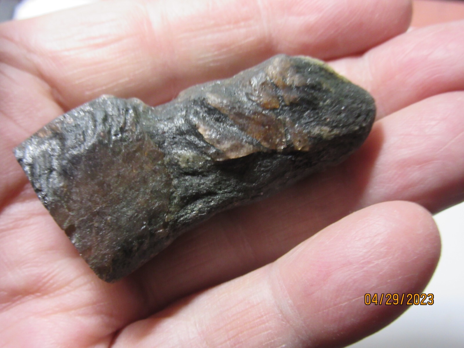 Agate Tourmaline Chiastolite 1 15/16″ Mineral Collectible with Pouch ATC-1-10