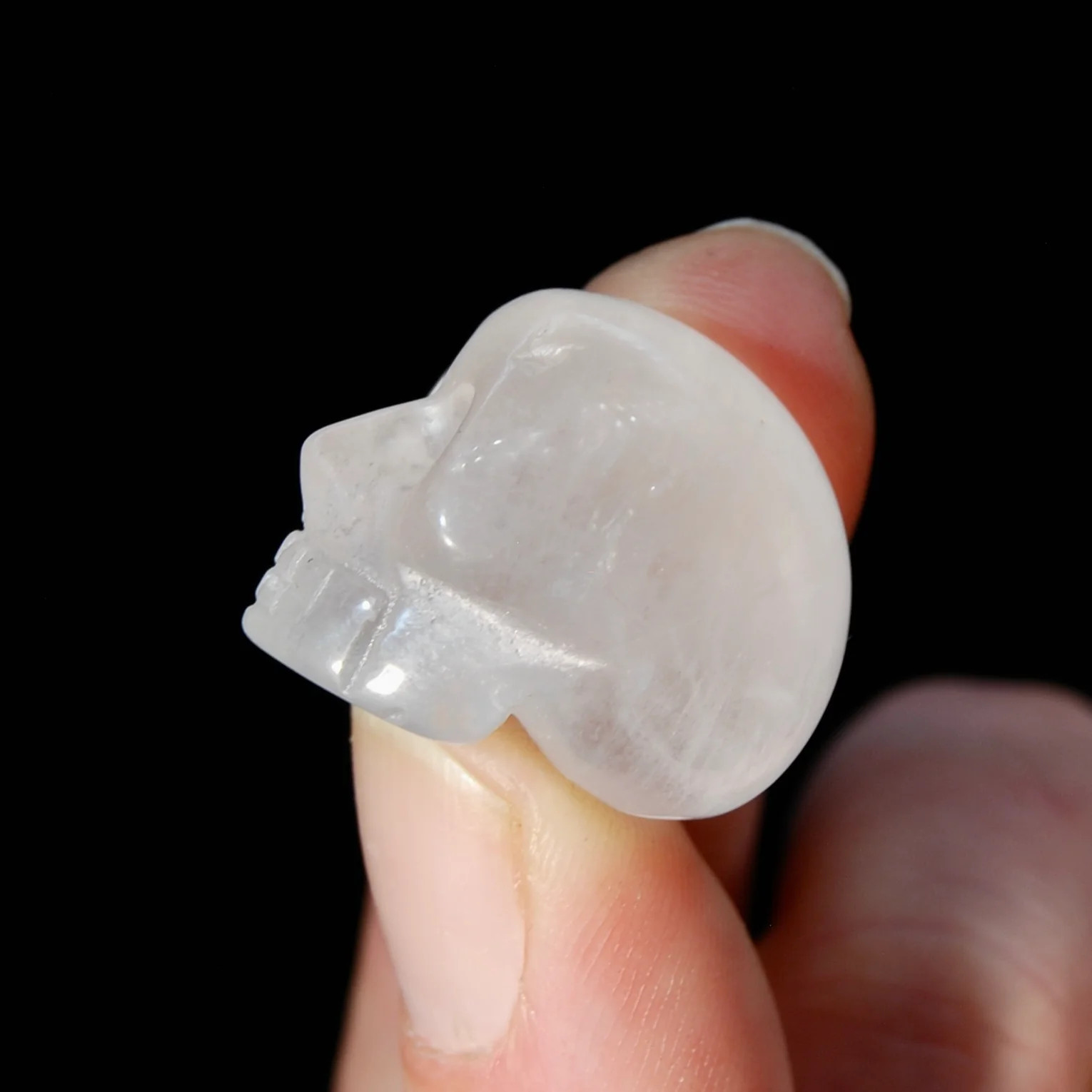 ONE 1in Mini Clear Quartz Carved Crystal Skull