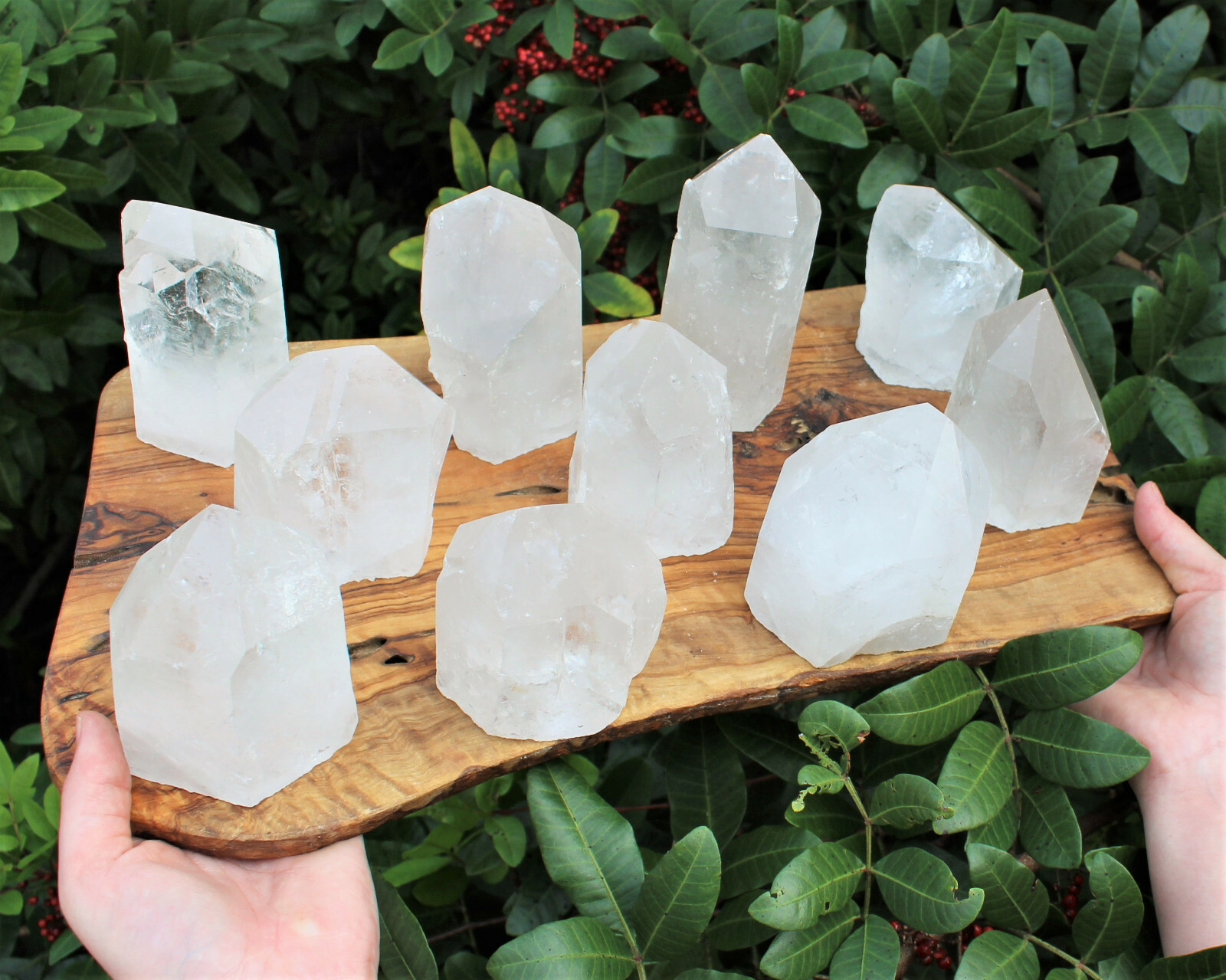 LARGE Clear Quartz Crystal Point with Cut Base – Free Standing Crystal Points