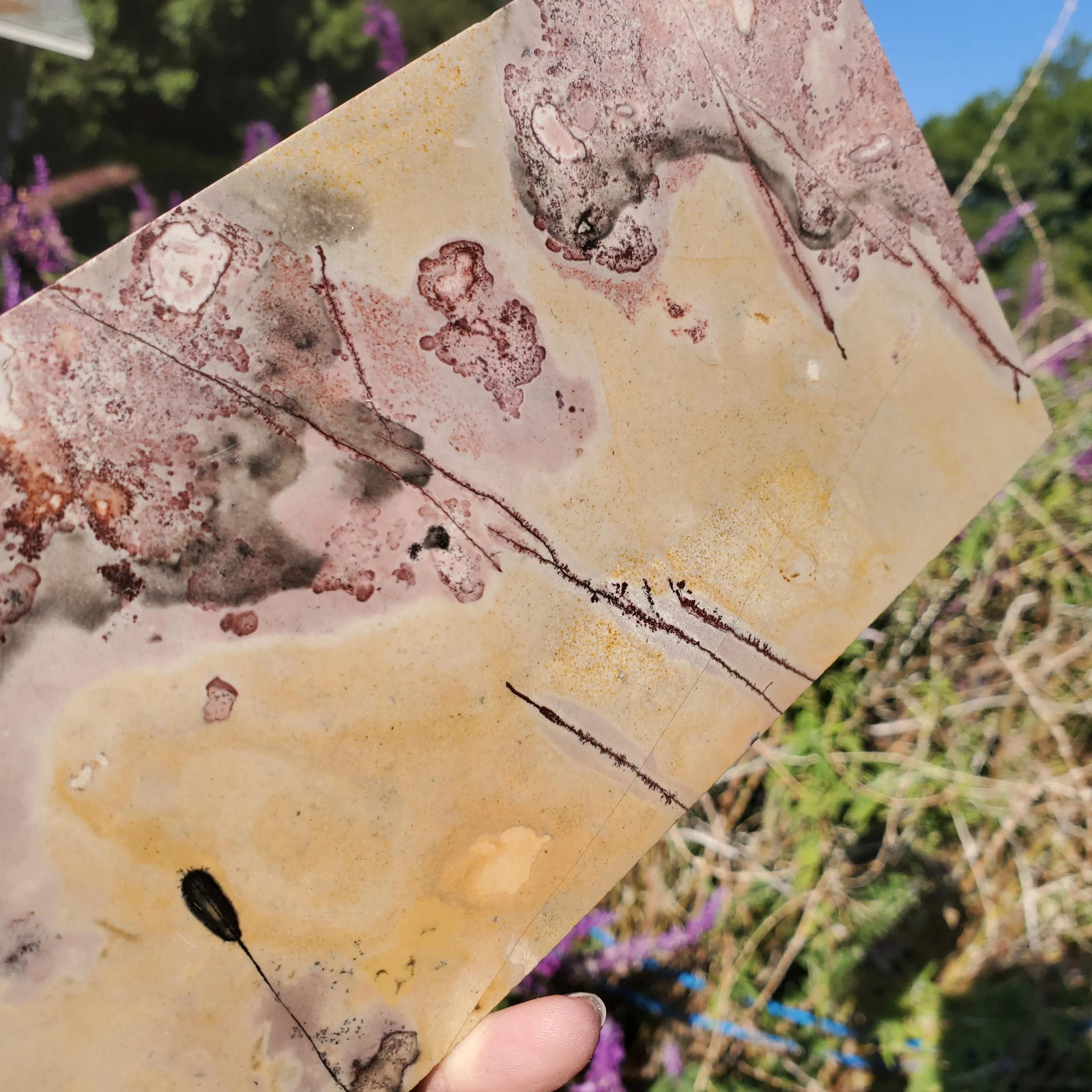 Picture Story Jasper Pastel Dendritic Display Crystal Tile Slab 947 grams
