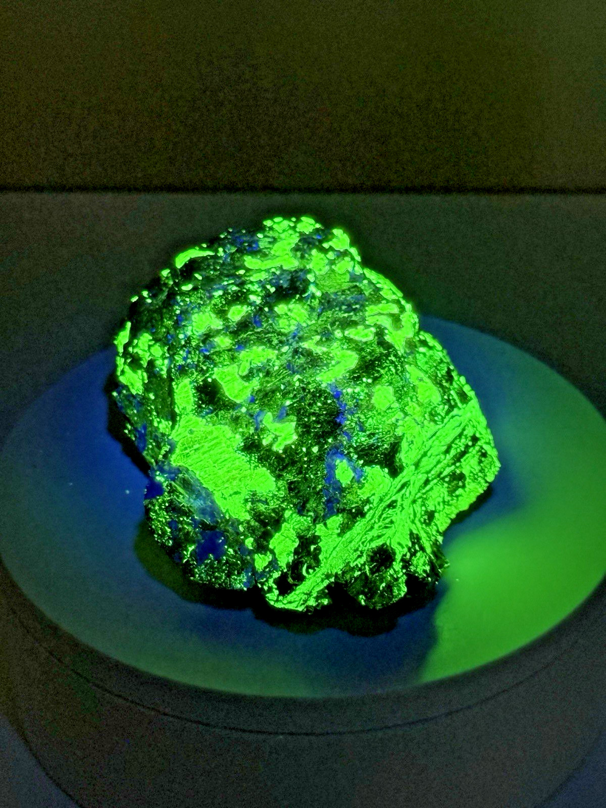 LUMINOUS Hardystonite, Willemite, & Franklinite Fluorescent Mineral Specimen