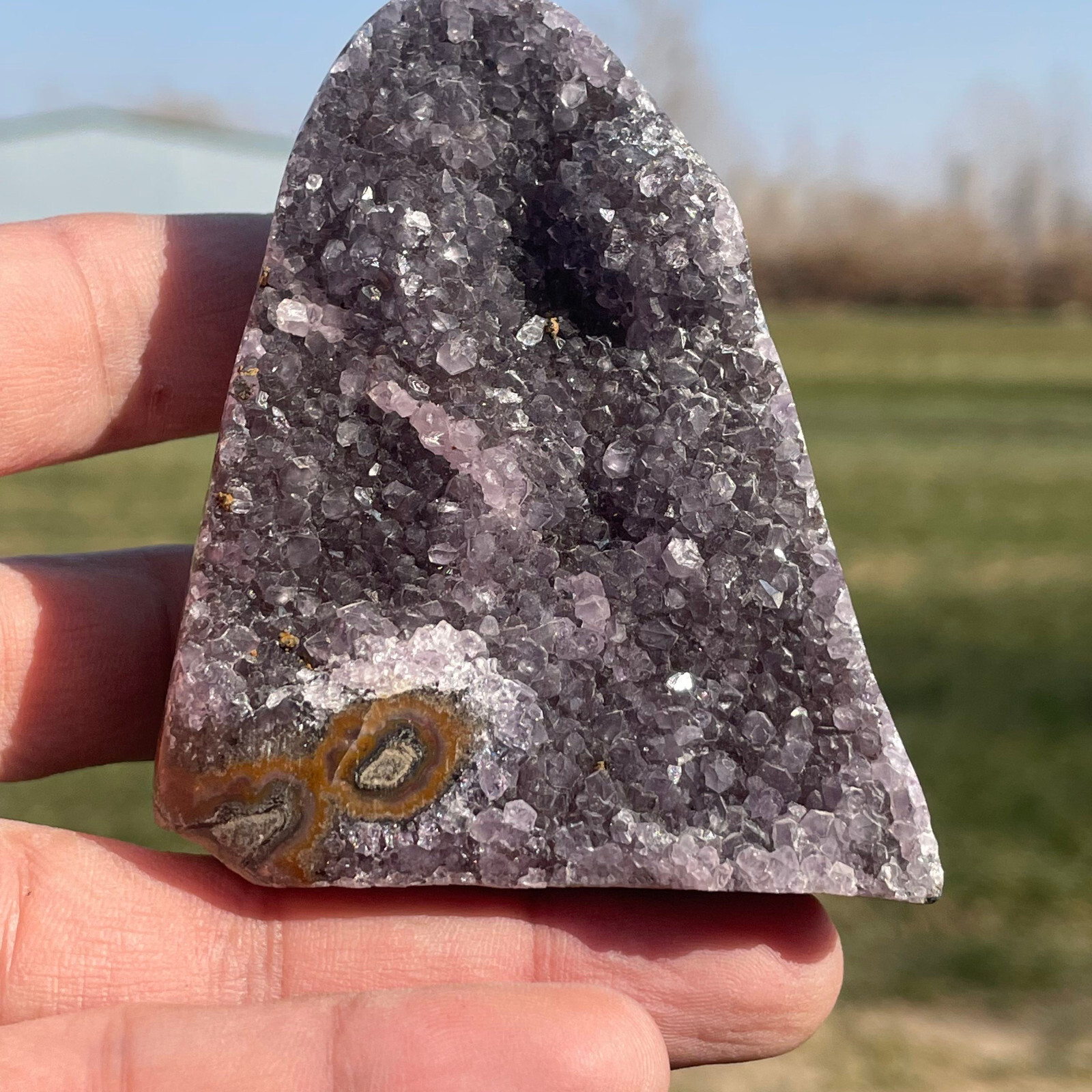 1pc Natural Amethyst Reiki Gemstone druse Crystal Quartz Healing Decorate