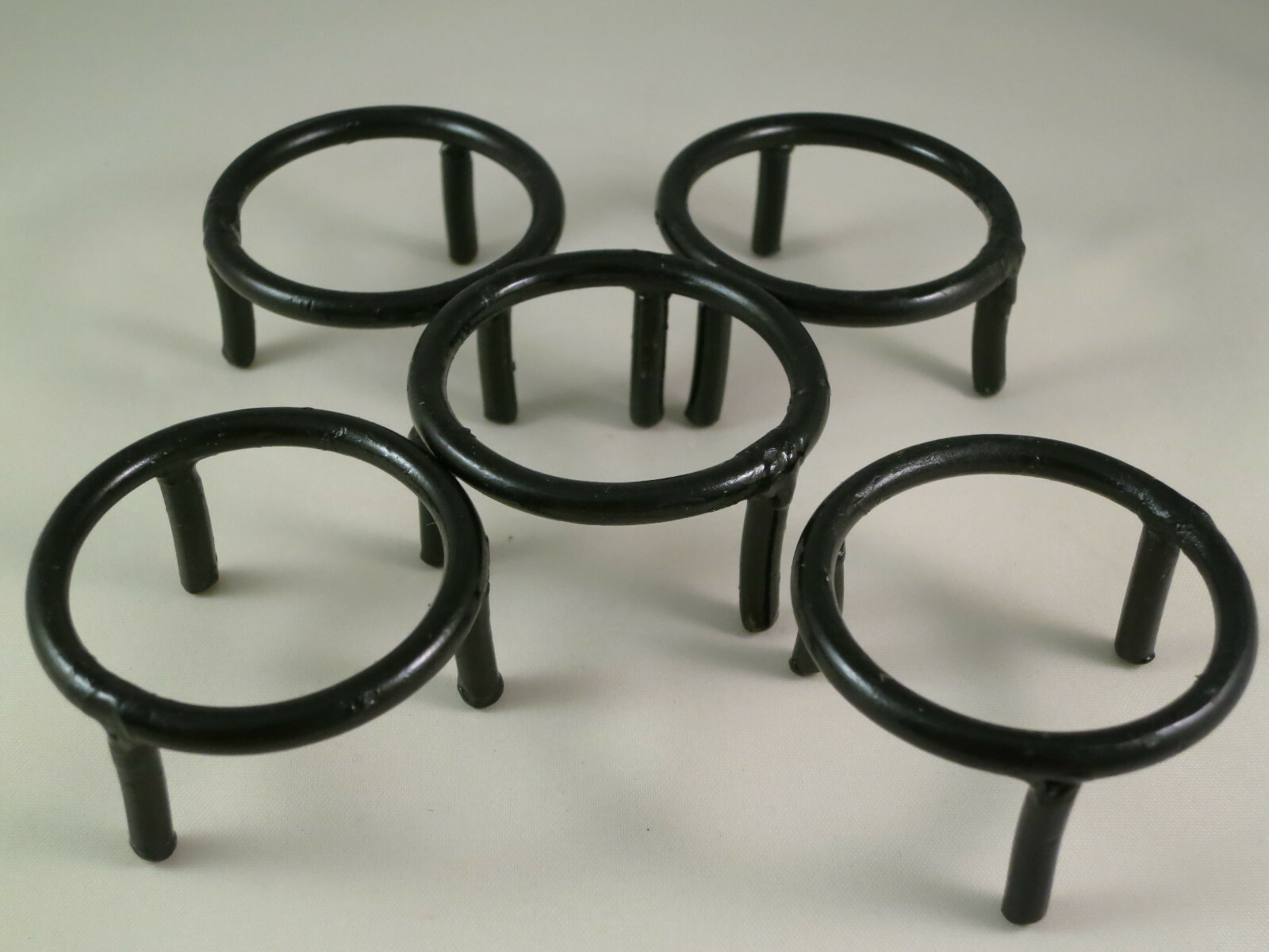 SET OF 5 – BLACK IRON SPHERE OR EGG STANDS