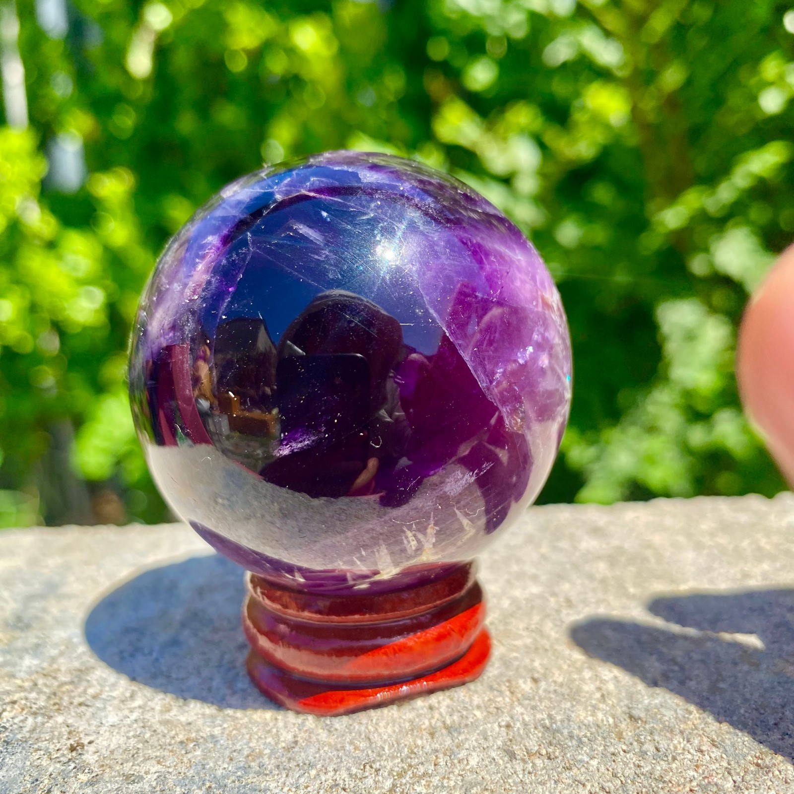 217G natural Green fluorite ball quartz crystal Sphere Reiki energy healing