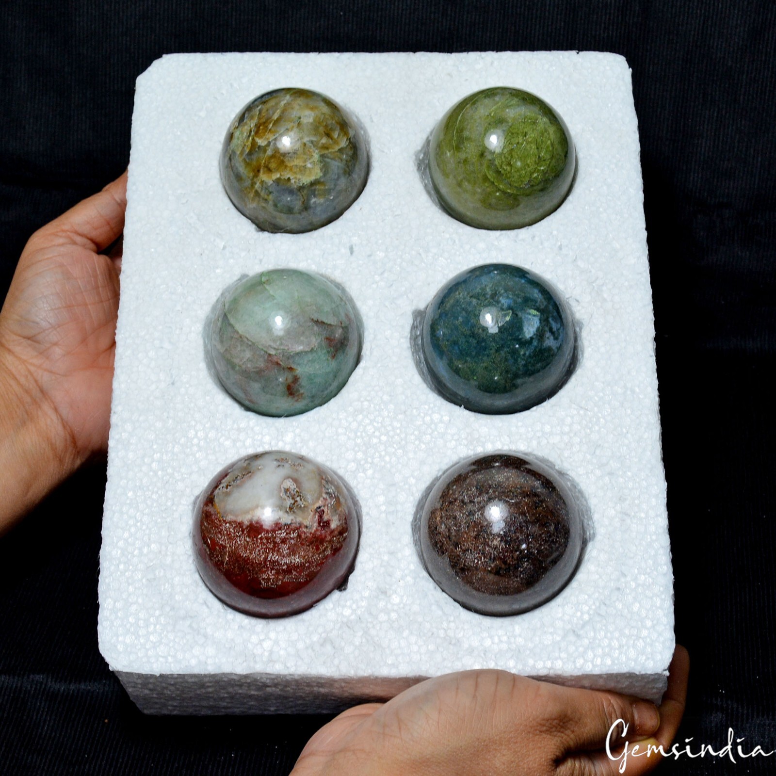 1.52 Kilo Natural Multi Gemstone Healing Crystal Mineral Gems Sphere With Stand