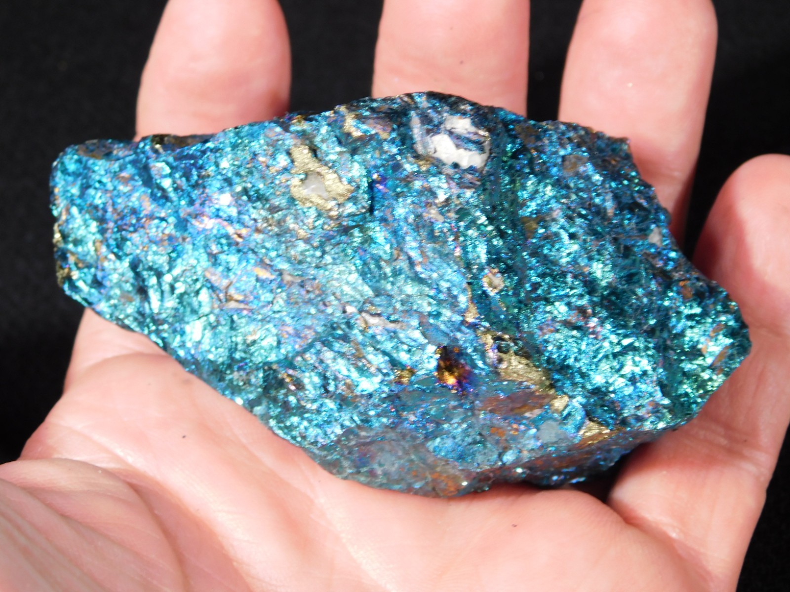 LARGER Bright IRIDESCENT Peacock Copper Chalcopyrite or Peacock Ore Mexico 347gr