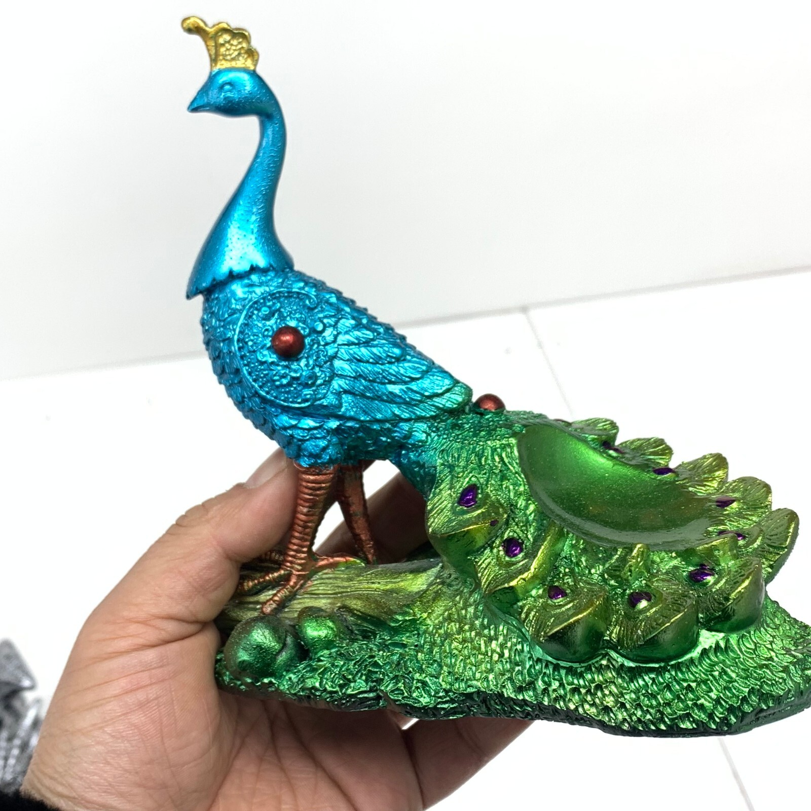 peacock Sphere Resin Holder Stand Base Crystal Ball stand C5
