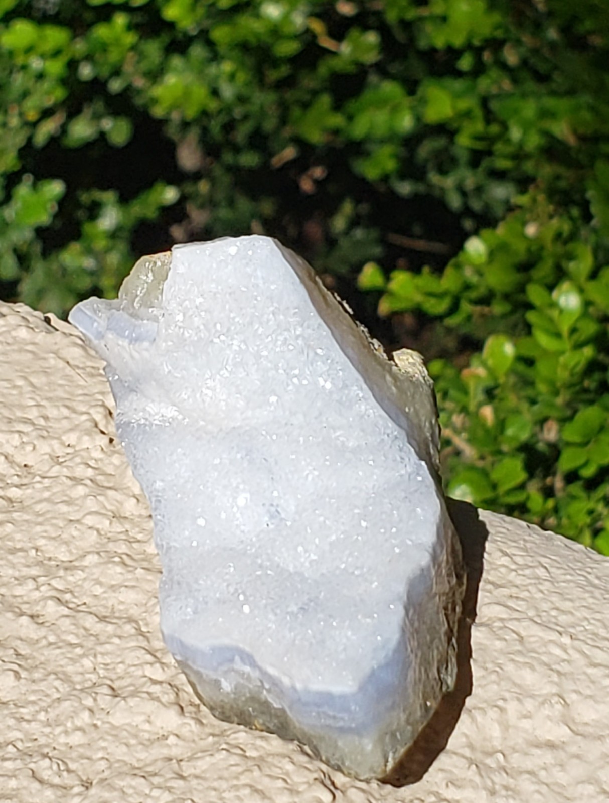 3.75″ Natural Blue Lace Agate with Banding Open Druzy Specimen, 93g or 3.3 oz