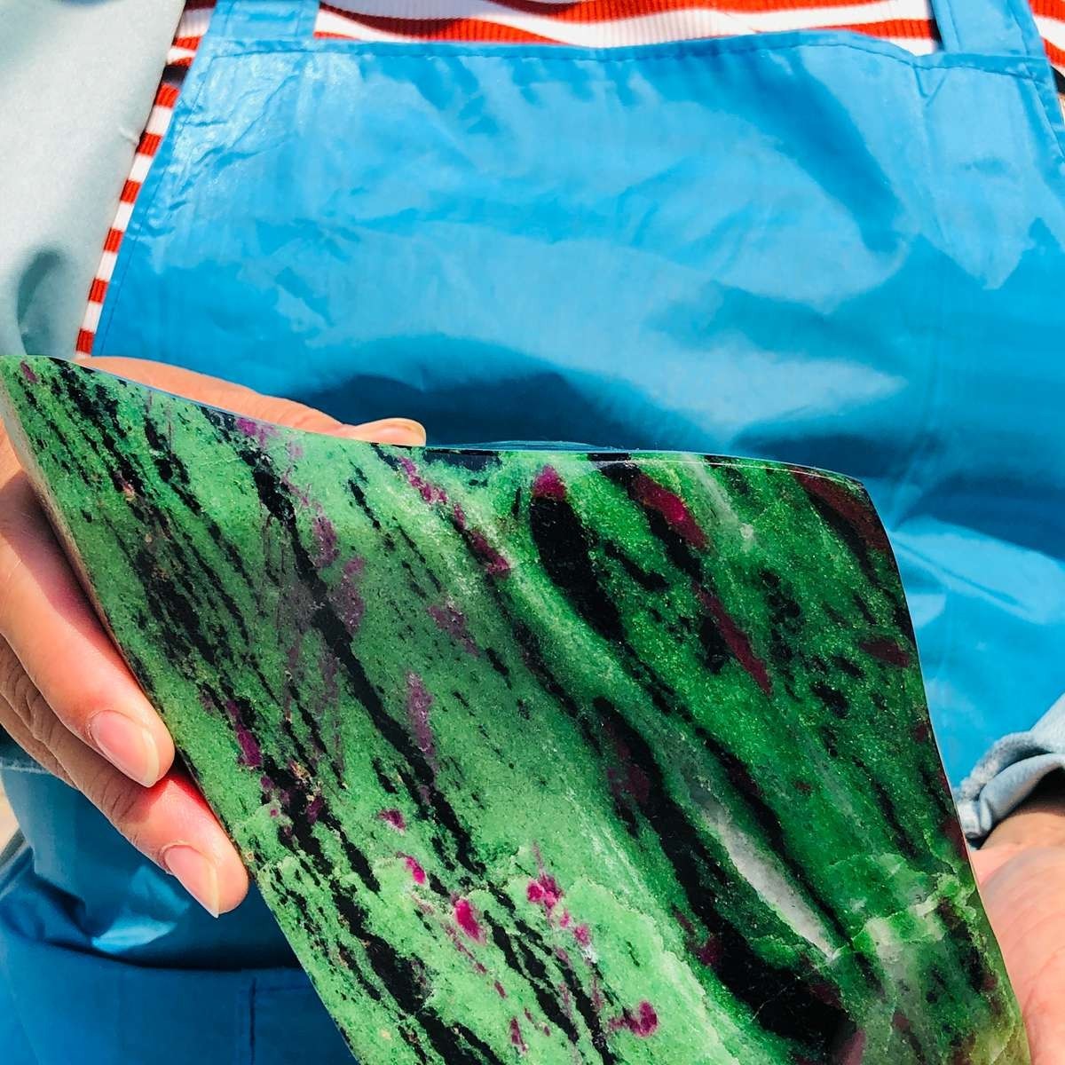 6.75LB Natural Red & green treasure Ruby Crystal Mineral Specimen Heals 1872