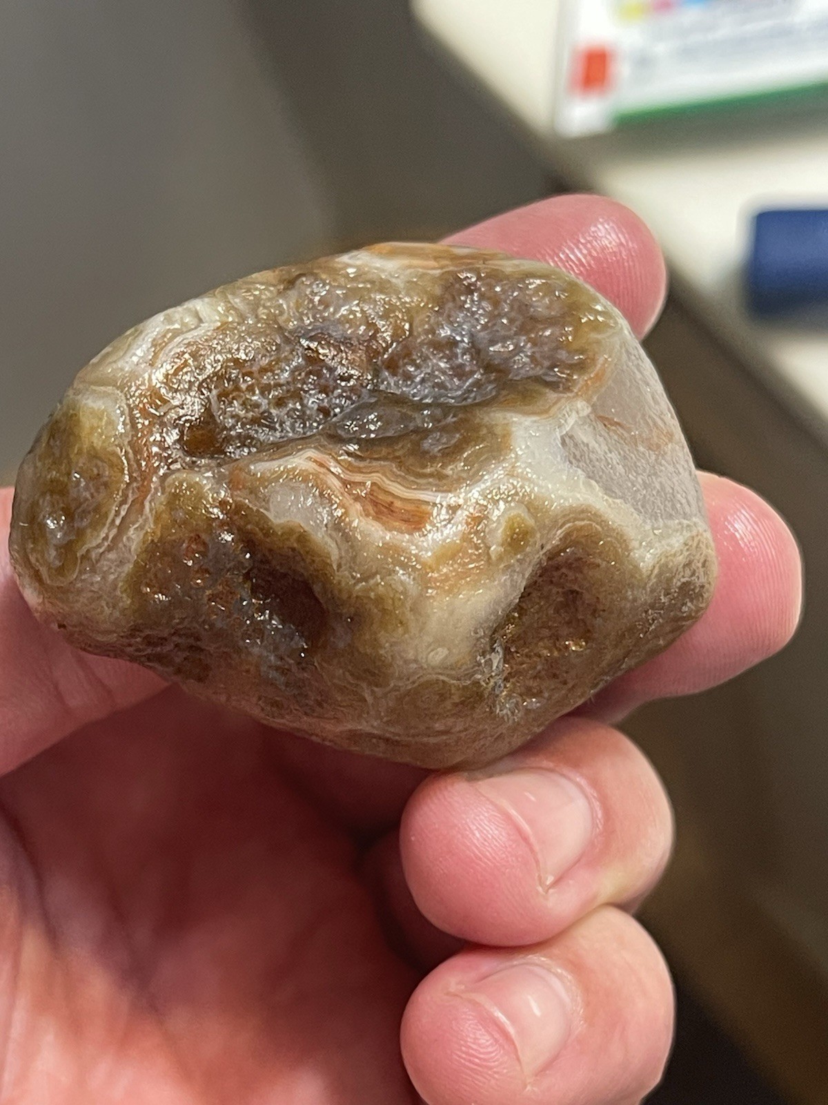 Top Shelf 4.6 oz Brown And White Banded Lake Superior Agate Crystal Impressions!