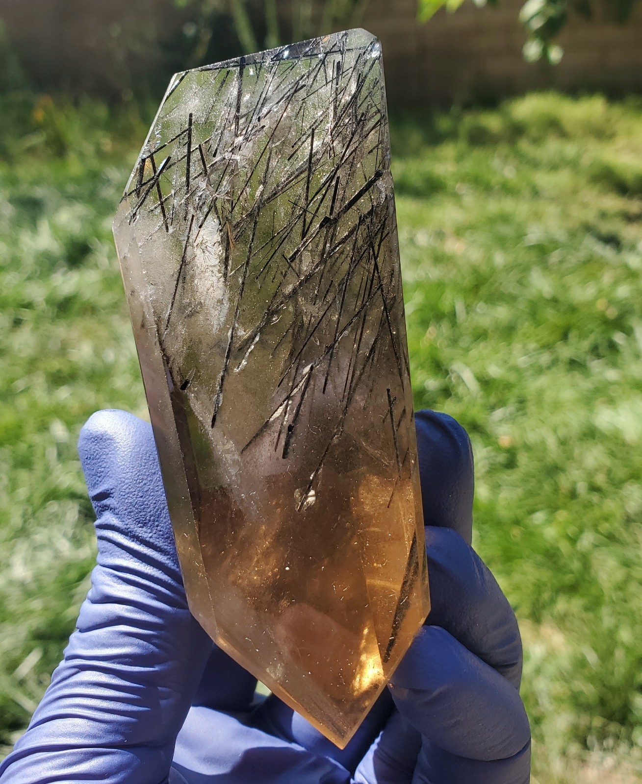Black Tourmaline Rutilated Smoky Quartz free form Brazil 182g