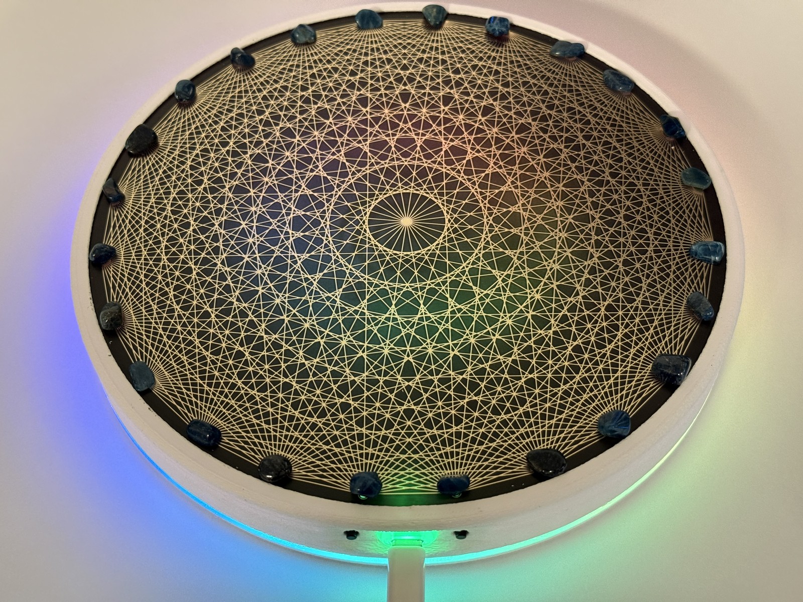 Actively Powered Tesseract Crystal Grid Altar Plate