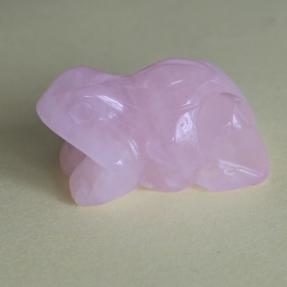 40mm Carved crystal rose quartz frog statue animal figurine office home decor