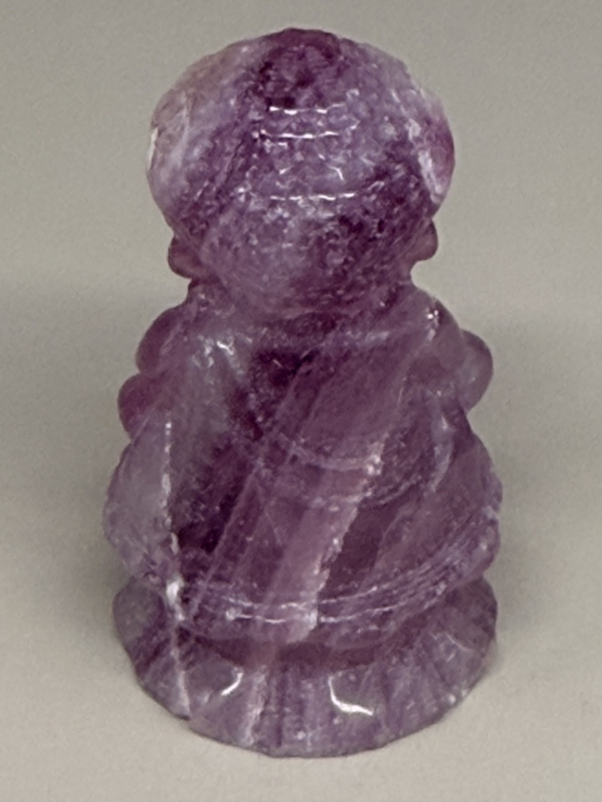 Amethyst Praying Buddha 0.77oz 2.75″ Purple Crystal Meditation Carving