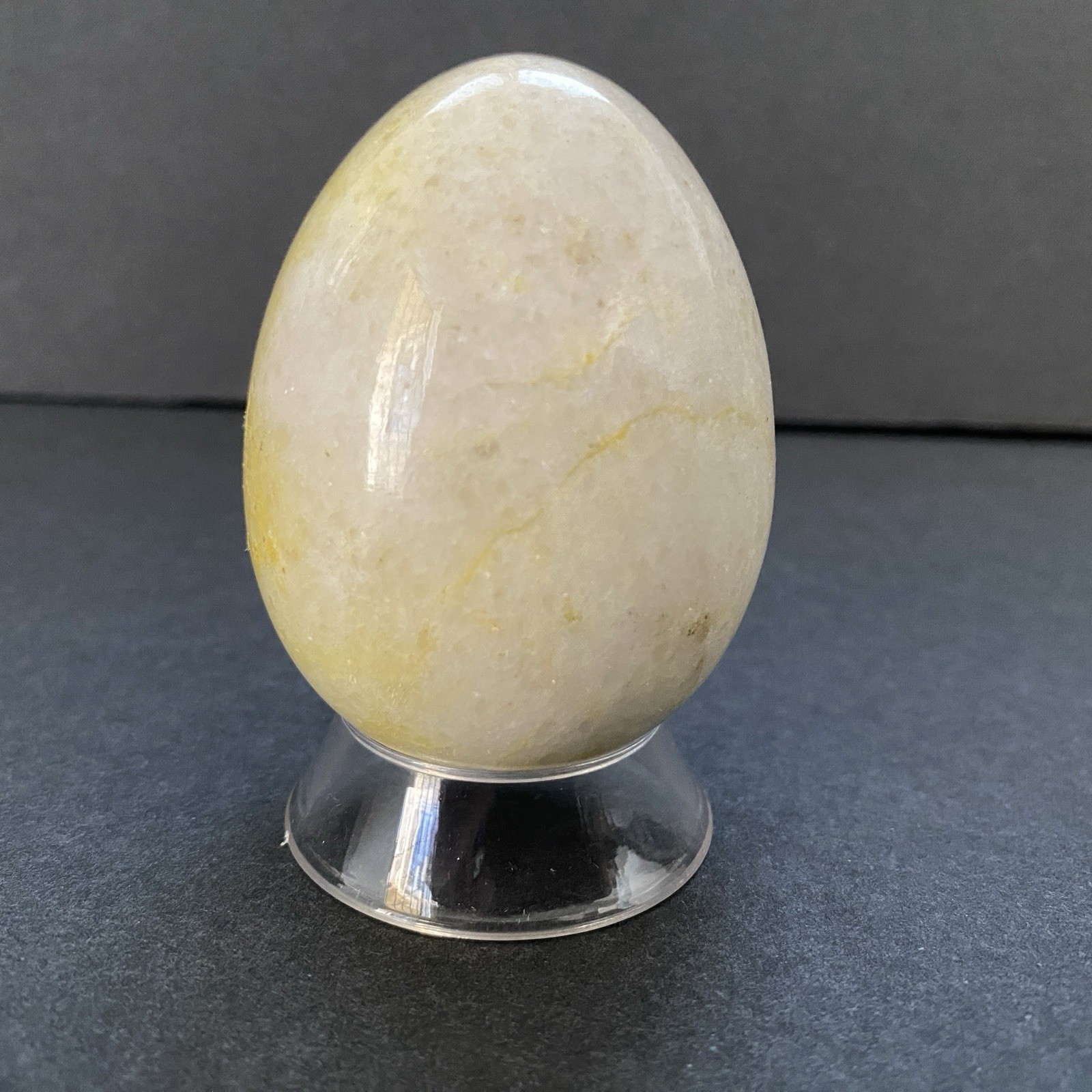 Natural Onyx Stone Egg With Stand Hand Polished Banded Agate Calcite Crystal