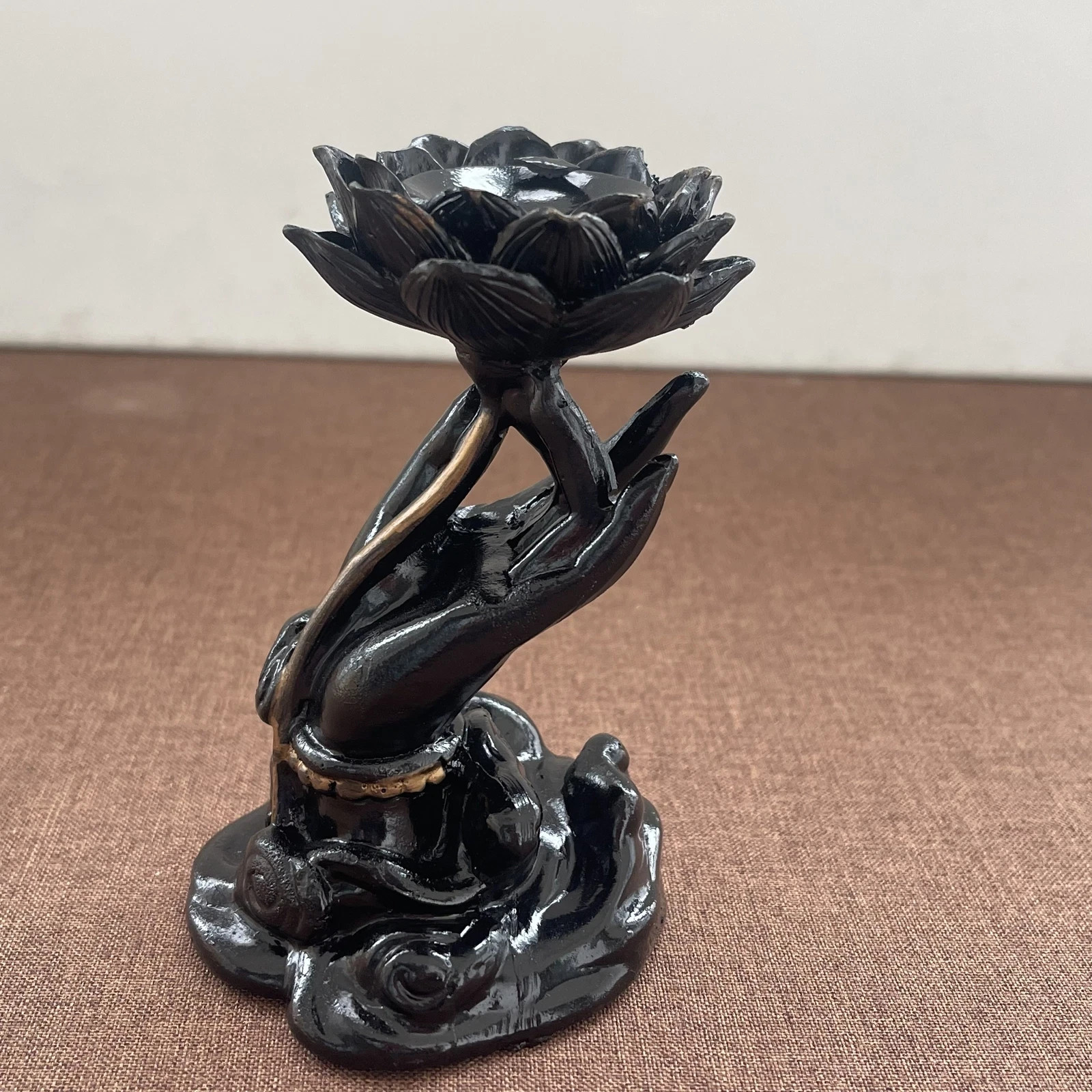 Lotus hand Holder Stand Base Crystal Ball Hand Made Display 1pcs