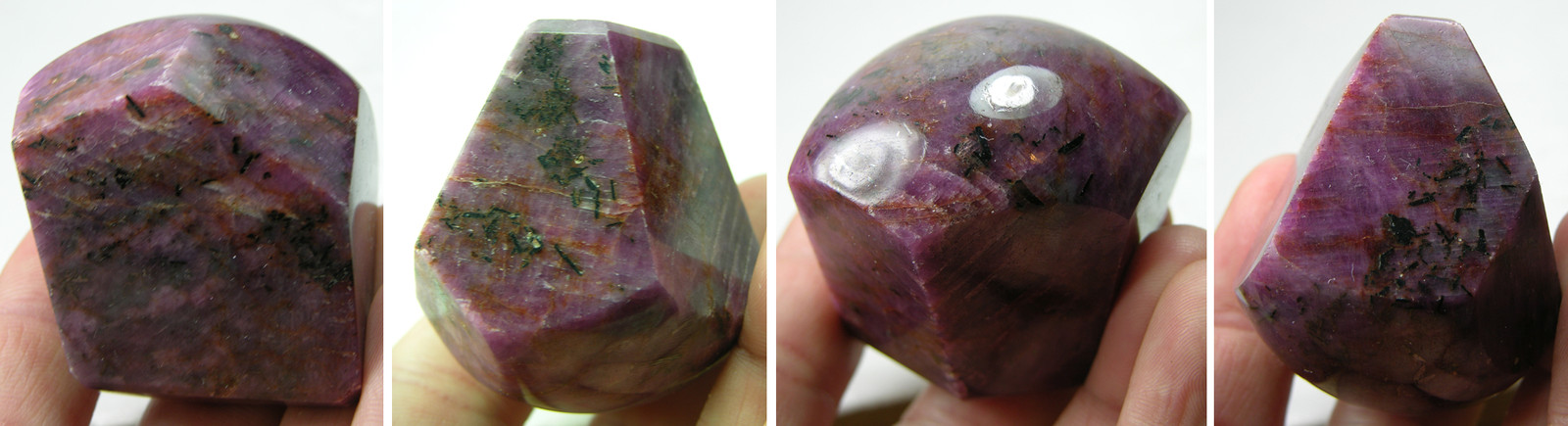 1 7/8 in India Natural Purplish Red Catseye Corundum Ruby Crystal Specimen 170g