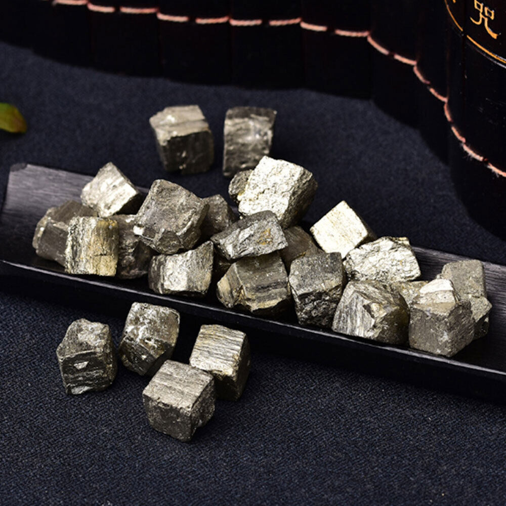 100g Beautiful Golden Iron Pyrite Cubic Crystal Gem Mineral Specimen 5-15mm