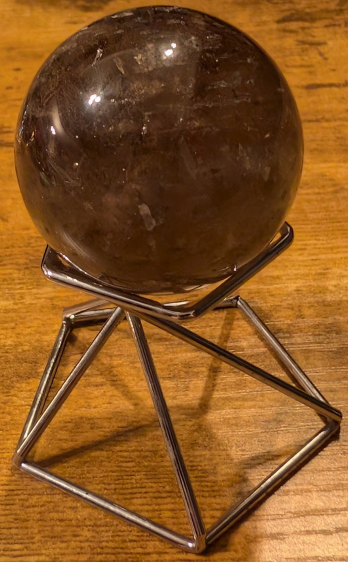 40mm Smoky Quartz Sphere Orb Nice Shine And Flash Crystals Minerals Stones