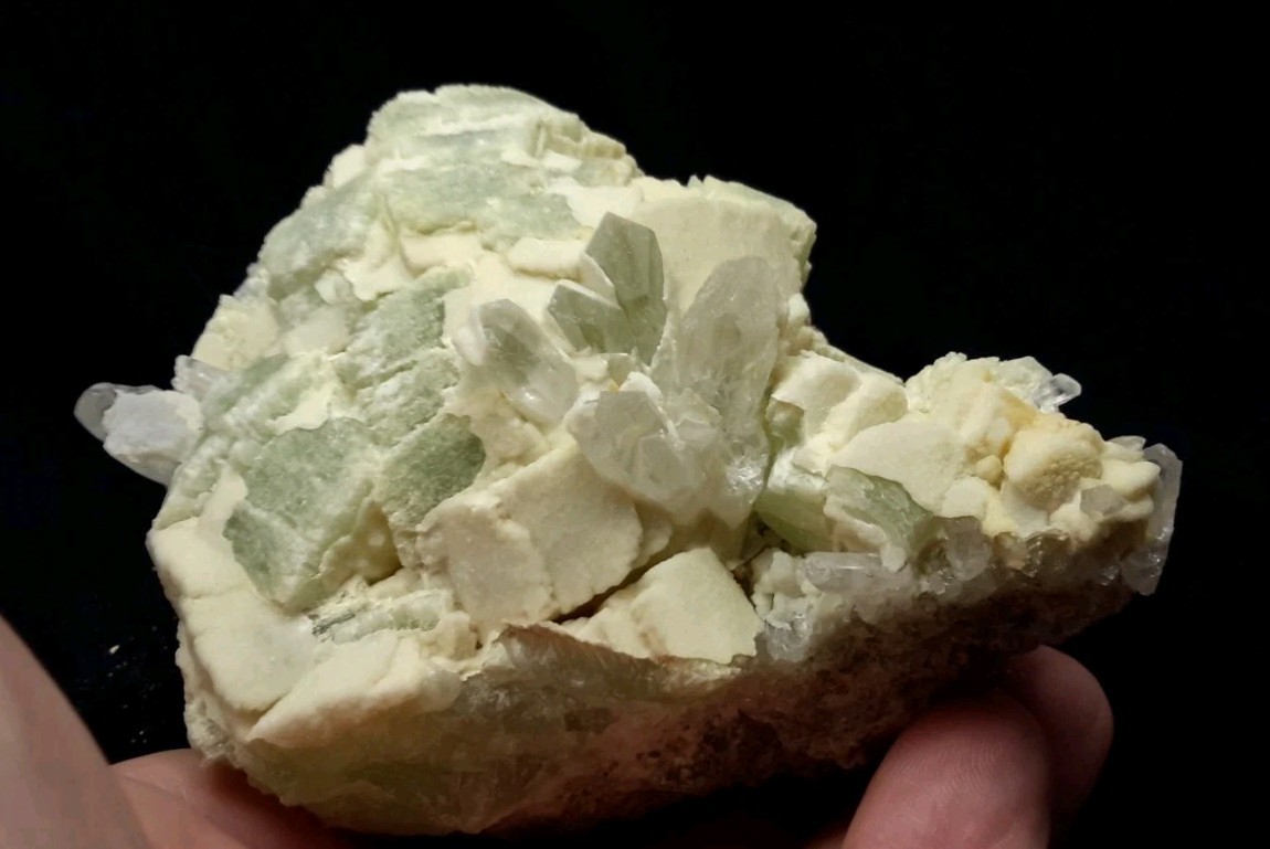 3.75″ PREHNITE with QUARTZ from Imilchil, Morocco