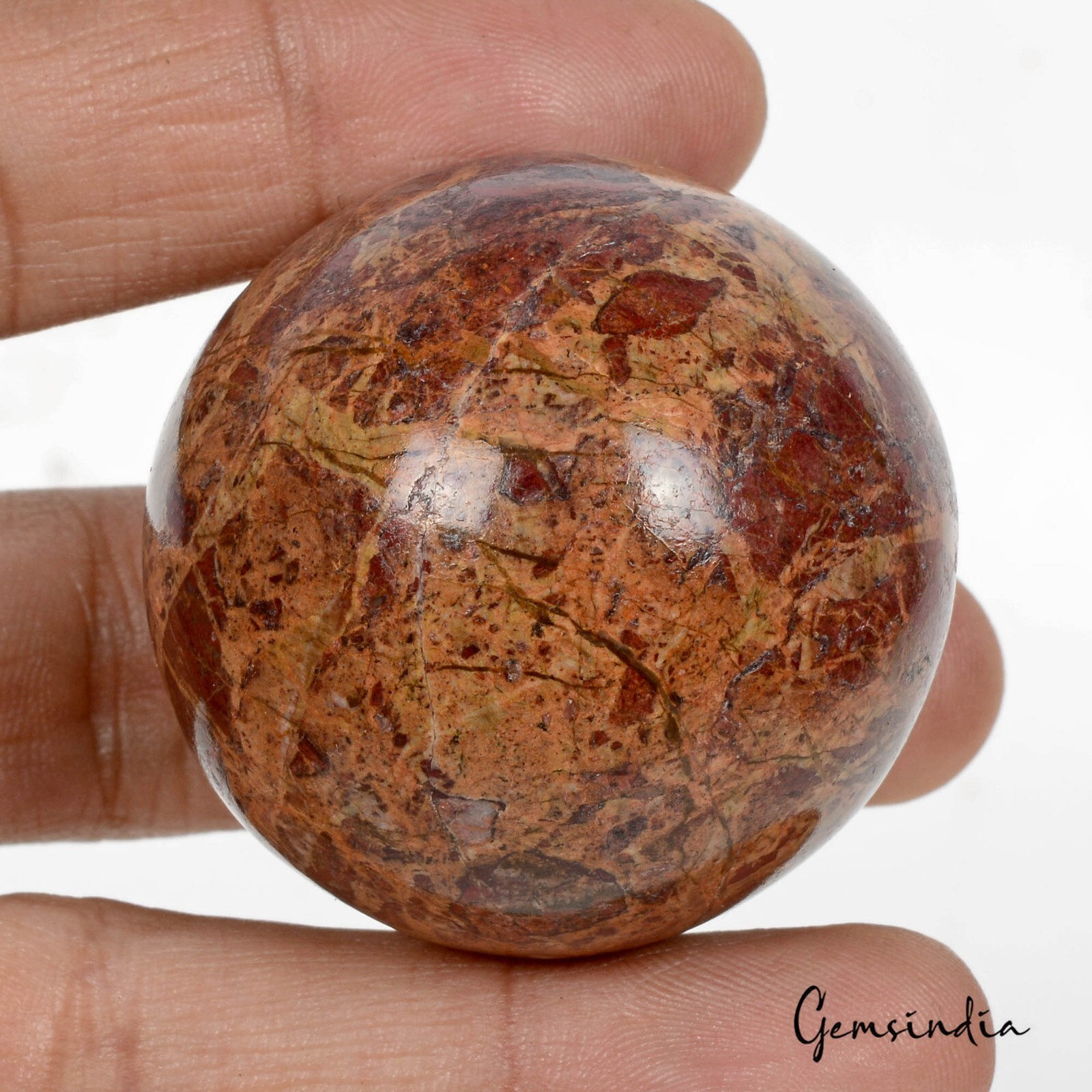620 Ct Natural Yellow Brown Jasper Healing Crystal Sphere Gemstone With Stand