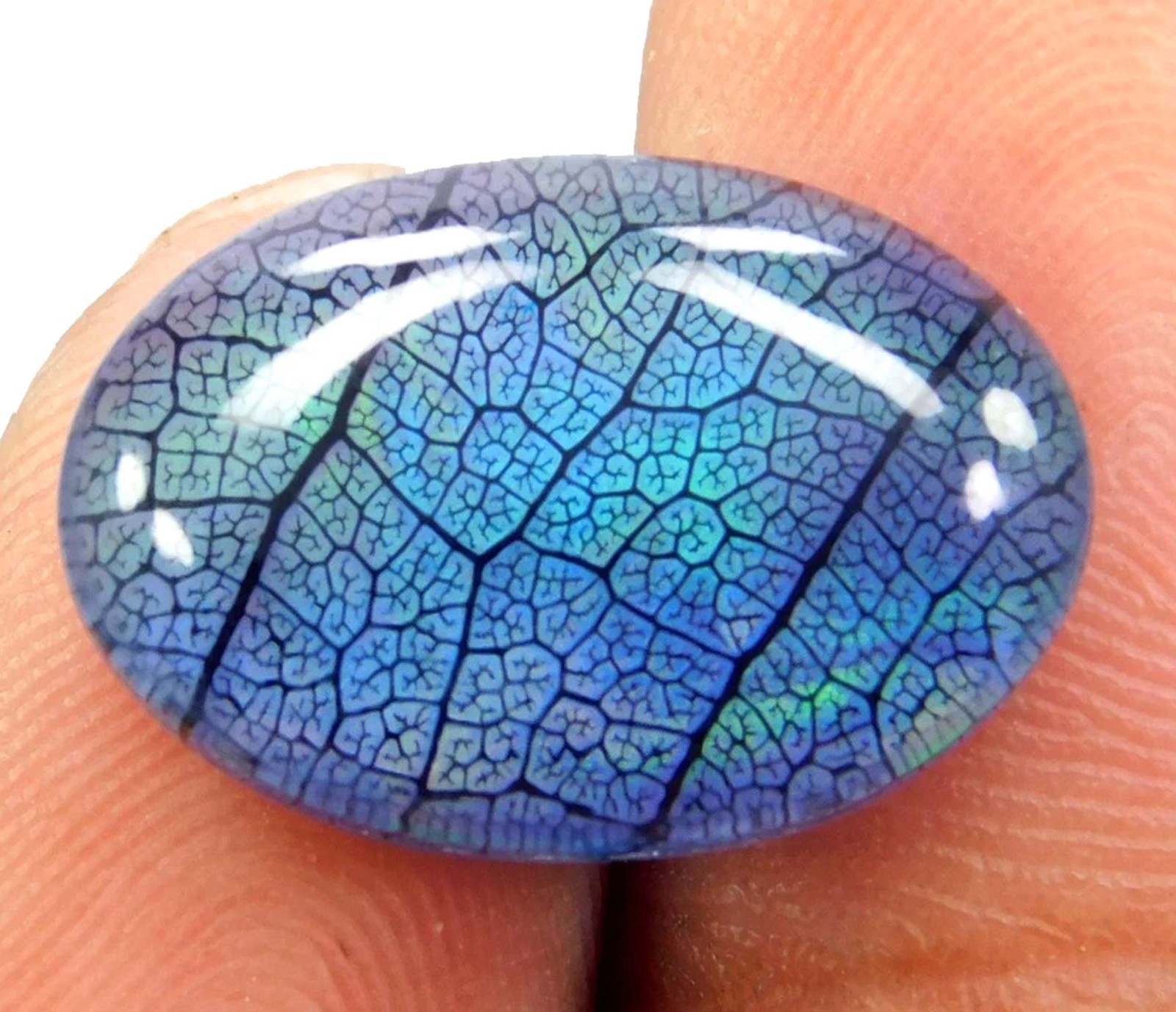 Oval IGL 7.85 Ct Natural Aurora Blue Fire Opal Doublet Rainbow Color Gems 5SJC