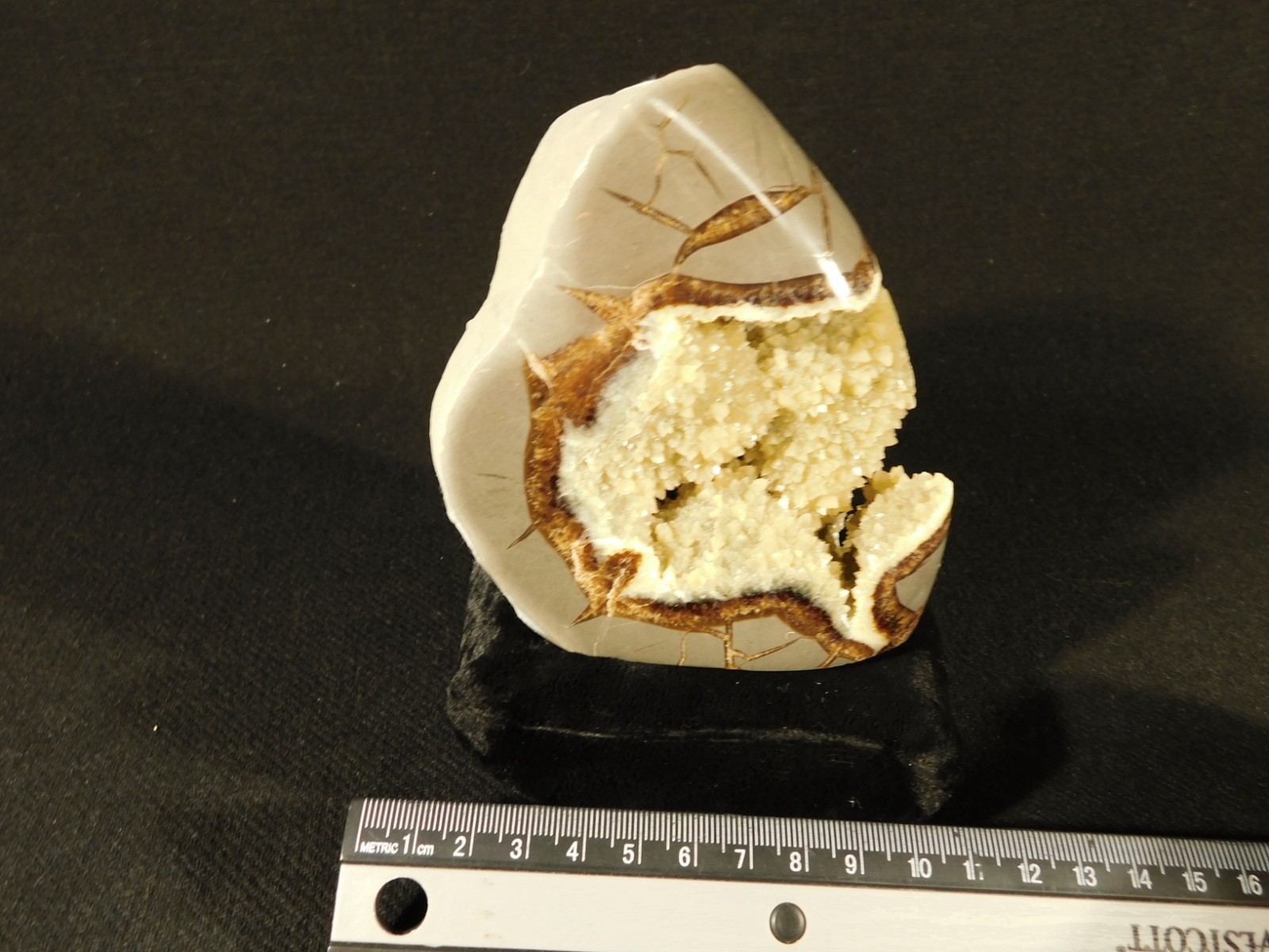 Big Polished AAA Crystal Filled Hollow Septarian GEODE Free Form Utah 1044gr