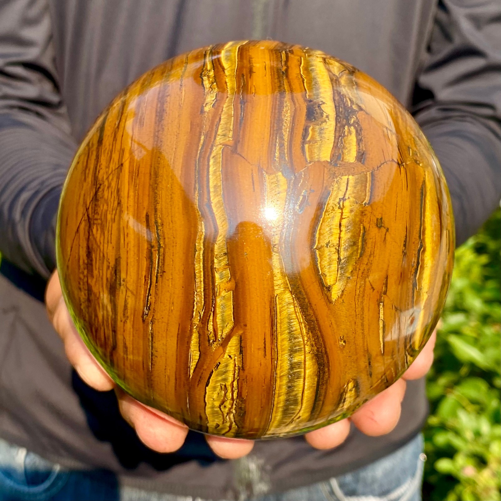 4.98LB Large Natural Tiger Eye Stone Crystal Ball Quartz Healing Sphere Décor