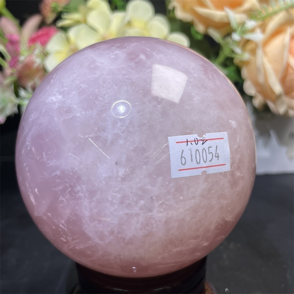 2.2LB 3.5″ Natural Rose Quartz Sphere Ball Decor Crystal Heal Reiki Rainbow