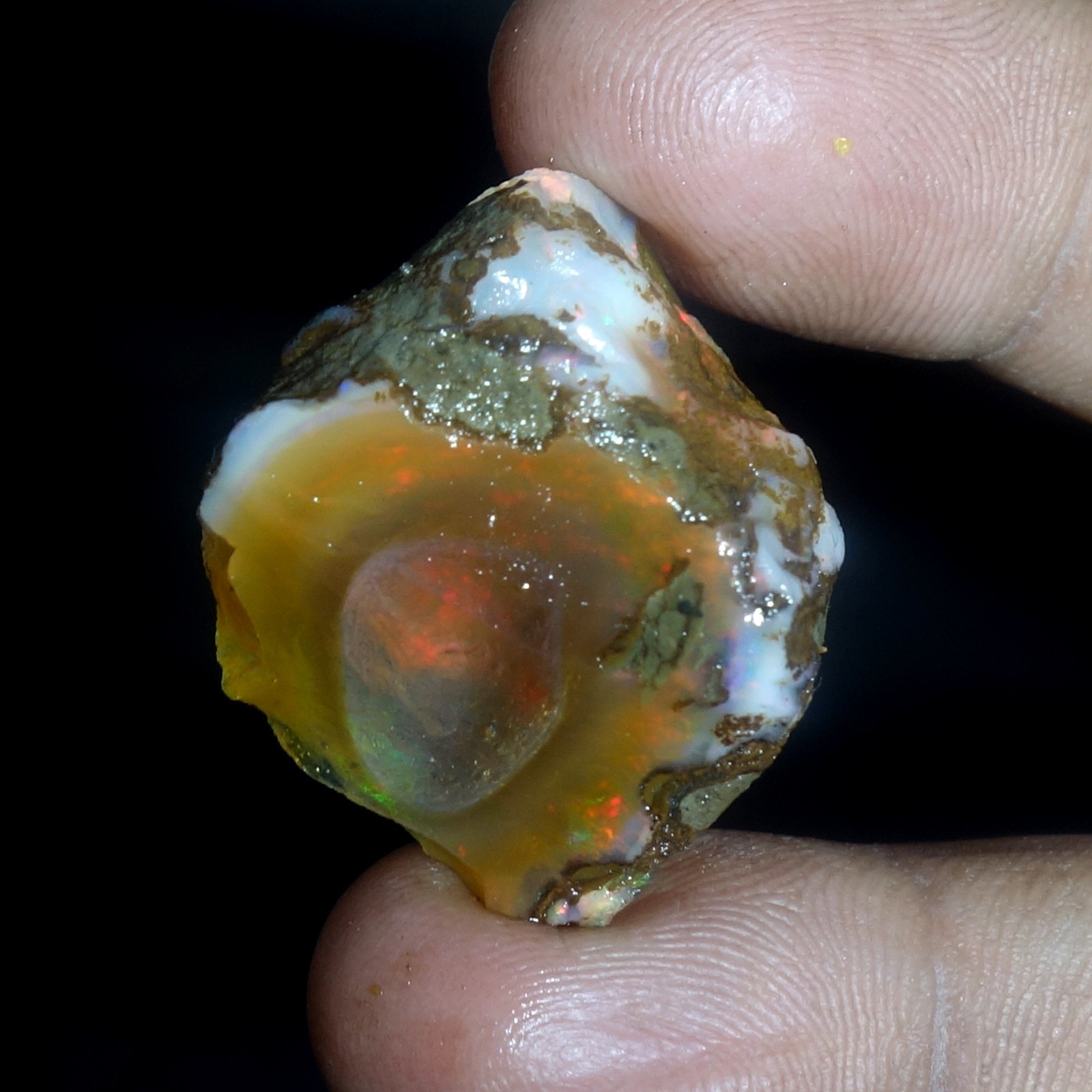AA+ Ethiopian Oli Opal Rough Entreated Welo Opal Multi Fire Color Flash 51.10Cts