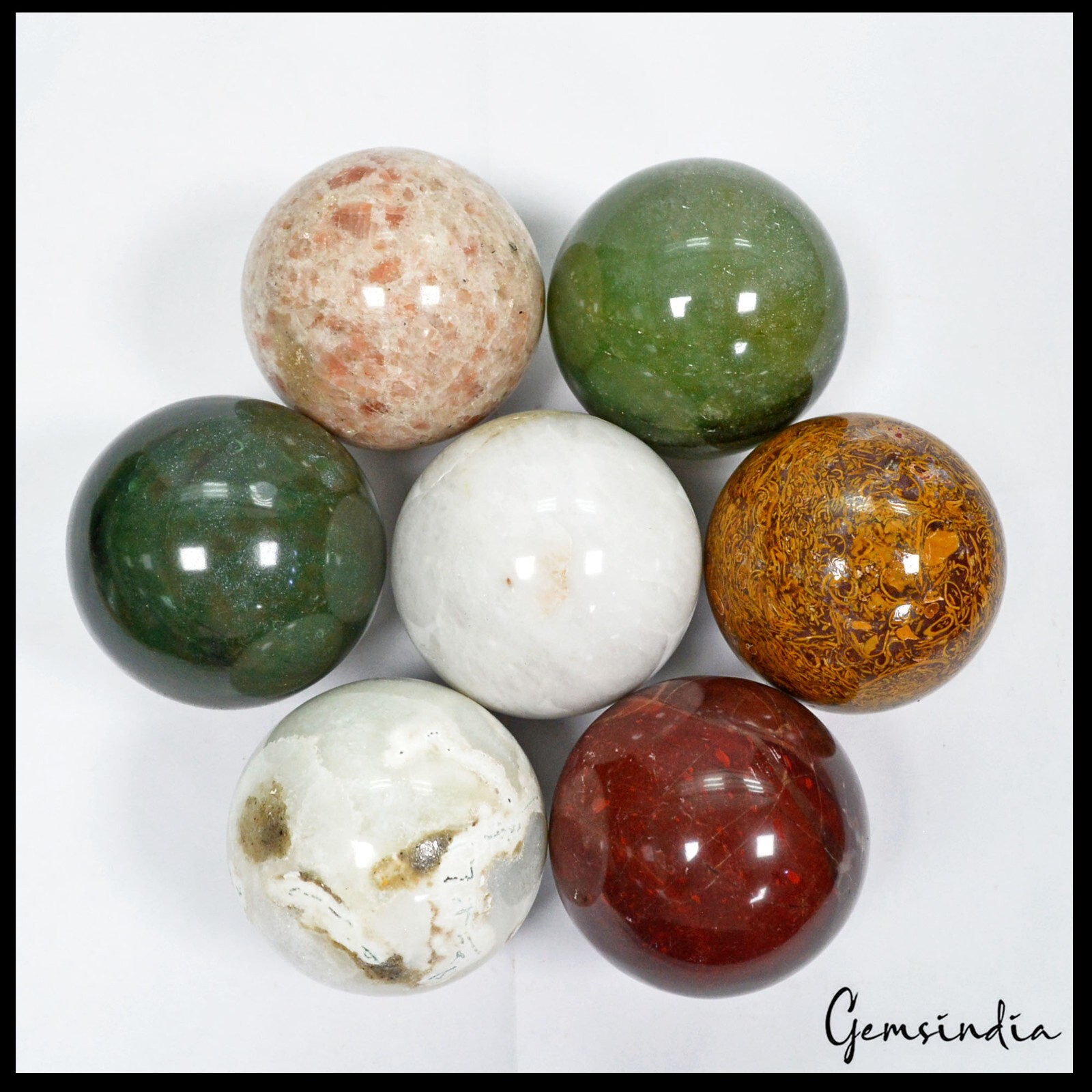 8900 Ct Natural Untreated Multi Gems Healing Crystal Mineral Sphere Gems W Stand