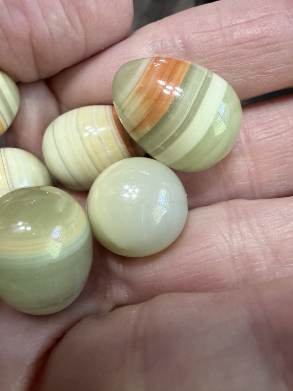 Lot Of 10 Green Onyx Eggs Gemstones 20mmx15mm Polished Ships Free!