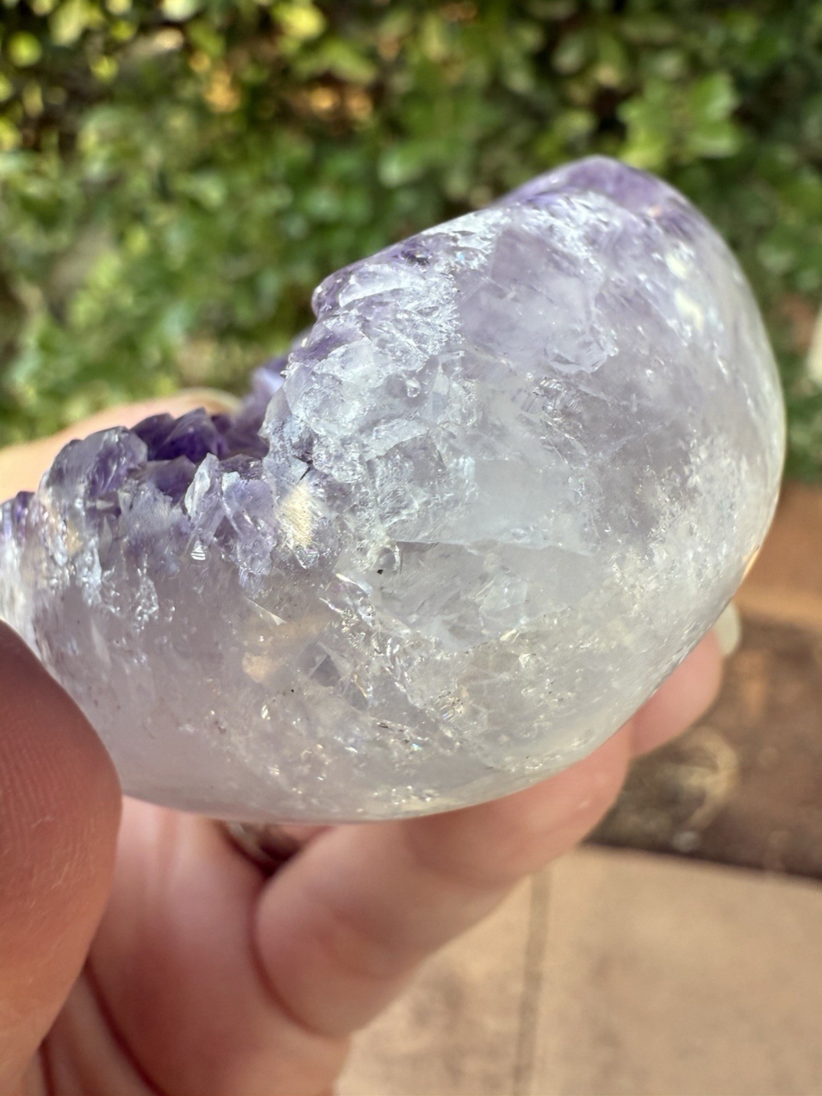 Full Quartz Purple Amethyst Crystal Heart Carved And Polished 6.8oz 62mm X 64mm