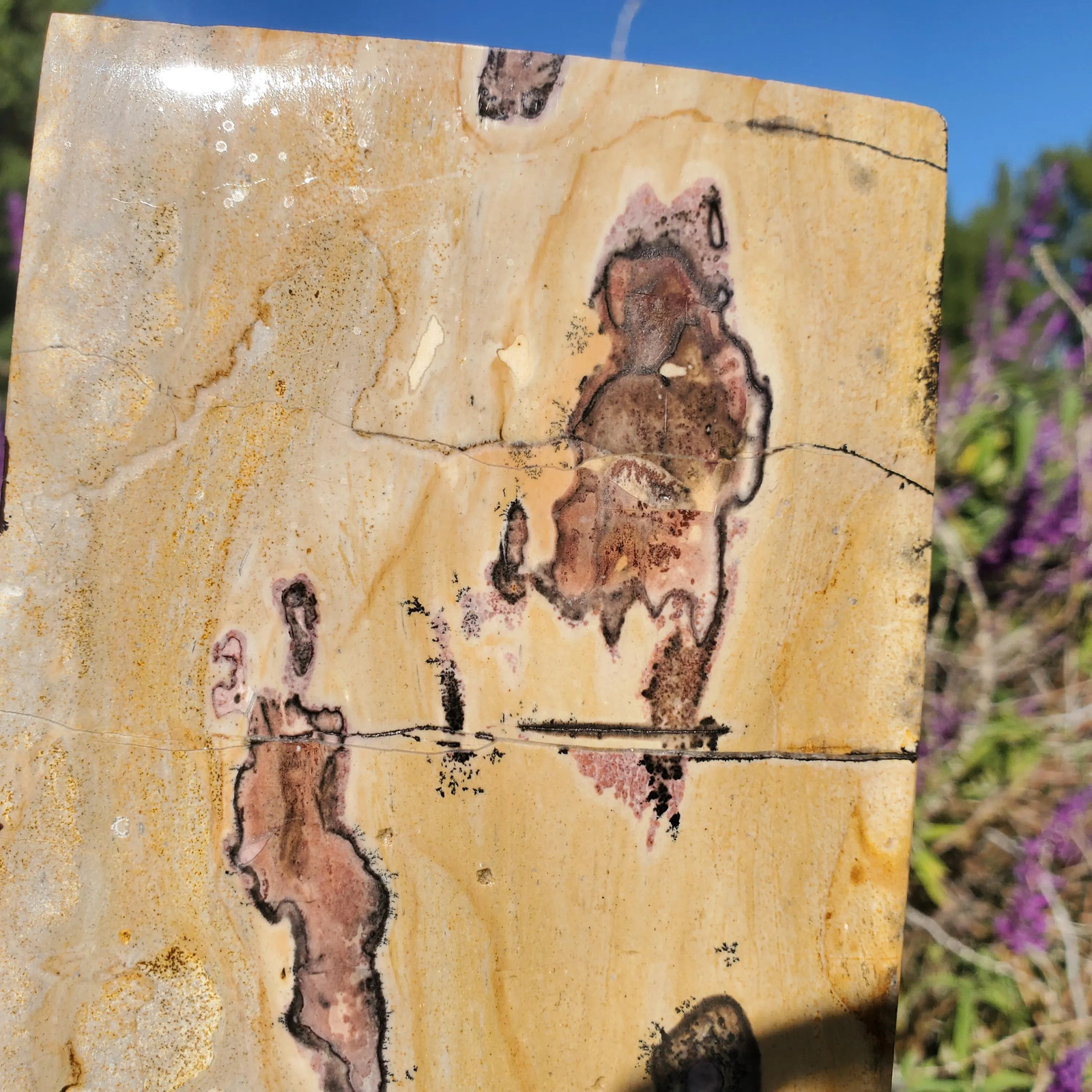 Picture Story Jasper Pastel Dendritic Display Crystal Tile Slab 922 grams