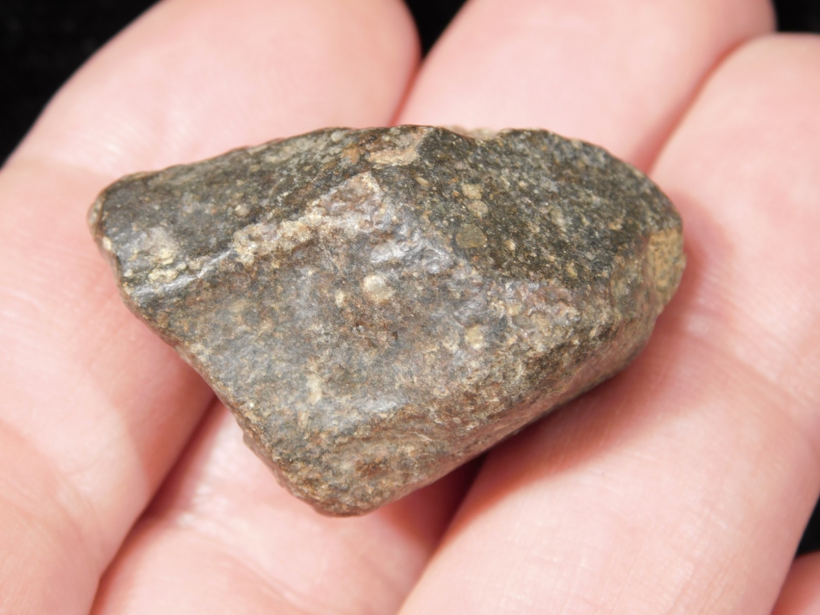 Stony METEORITE with DARK Fusion Crust 100% Natural 23.3gr