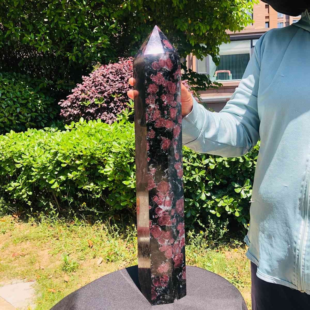 16LB Natural Garnet Fireworks Obelisk Quartz Tower Crystal Wand Point Healing