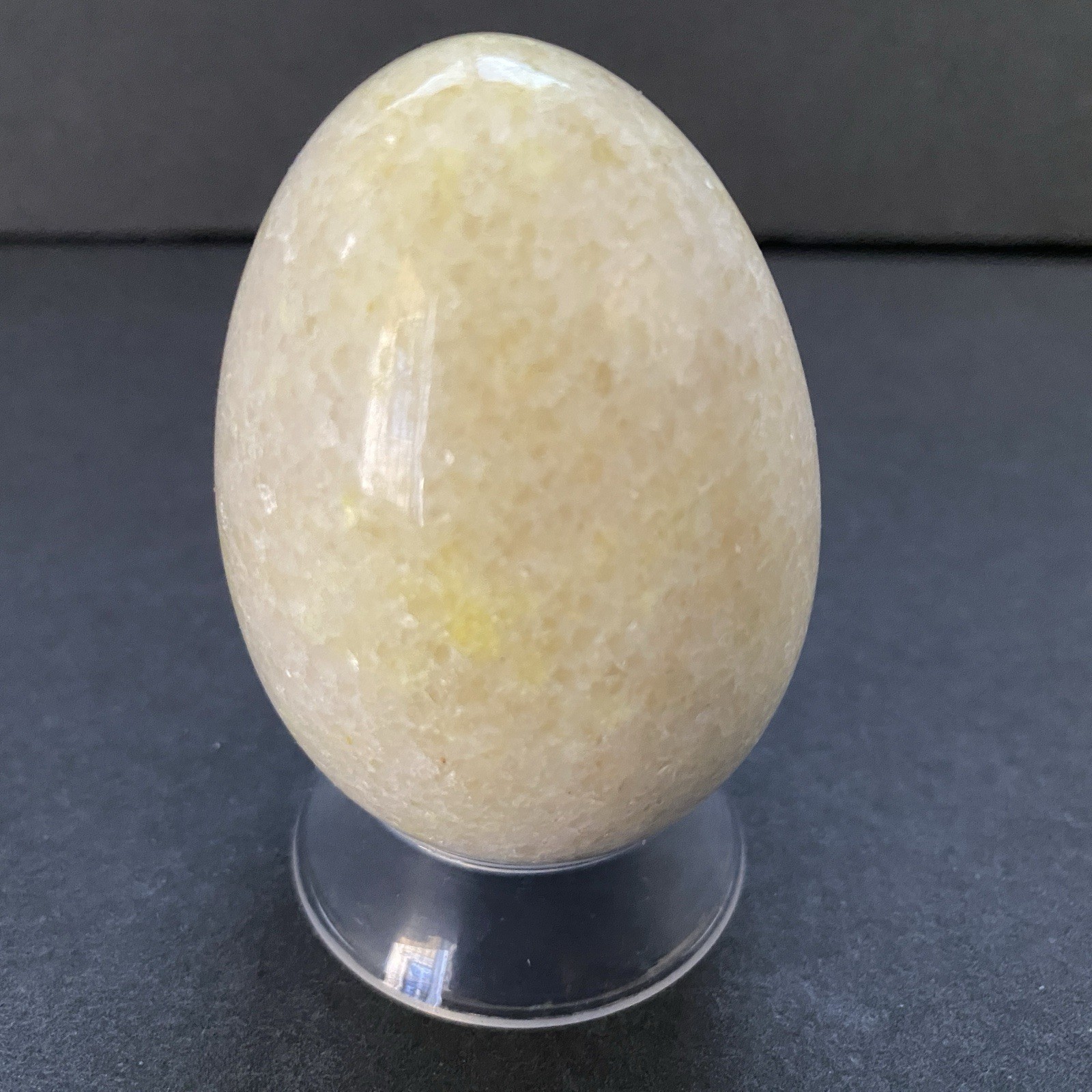 Natural Onyx Stone Egg With Stand Hand Polished Banded Agate Calcite Crystal