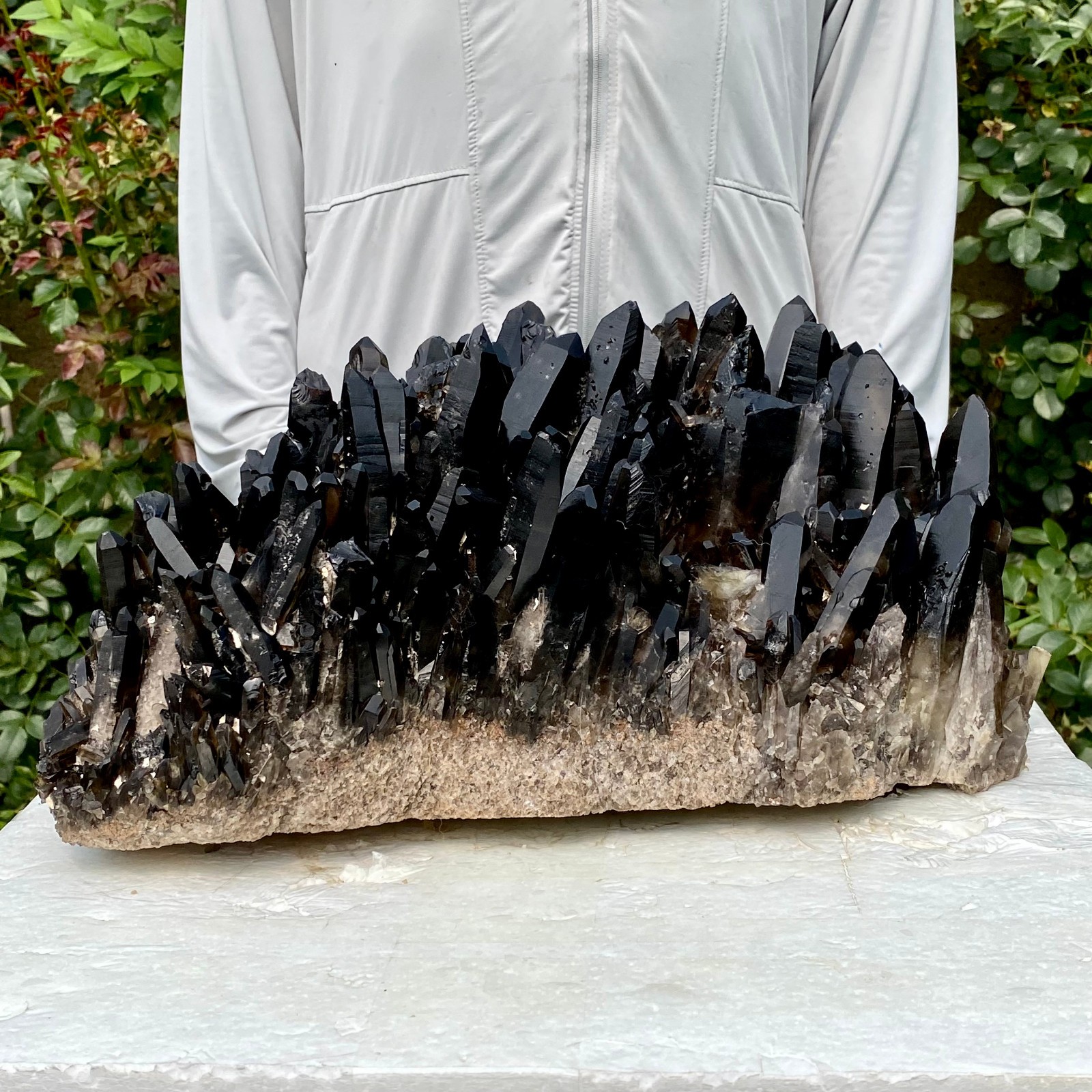 36.5LB New Find black PhantomQuartz Crystal Cluster Mineral Specimen