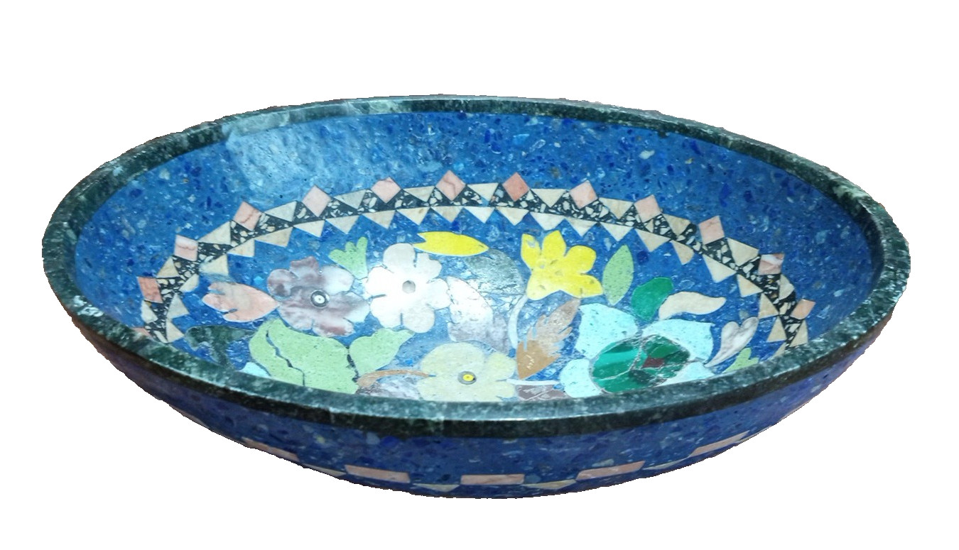 Oval Bowl 10 1/4″ X 7 1/2″ Omar Lapis Industry Made in Afghanistan