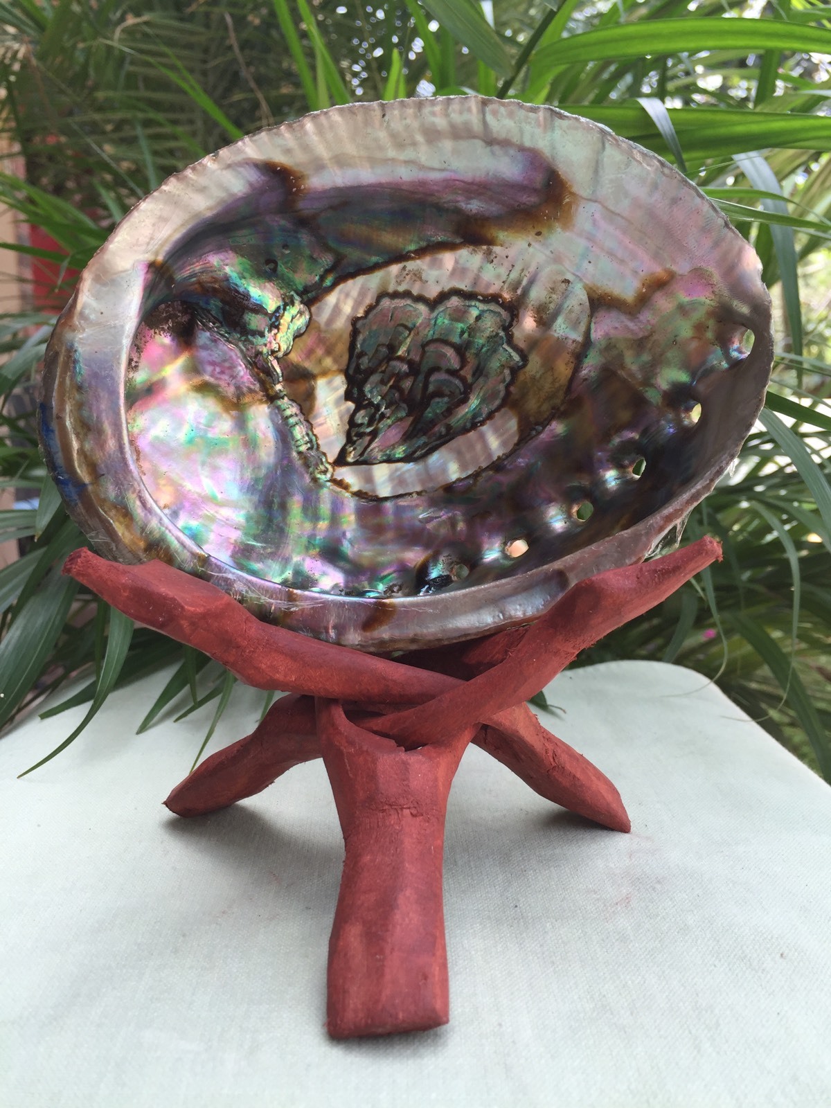 6″ Tripod Wood Stand Cobra Display Stand Gemstone Mineral Specimen Sphere Shell.