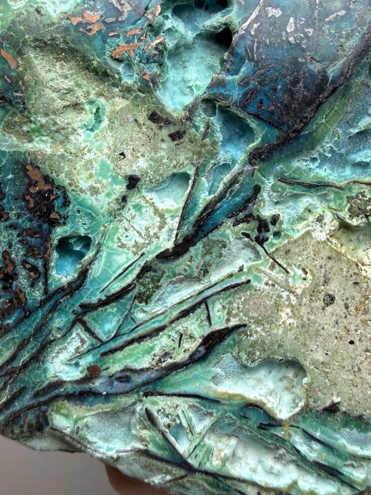 6” Polished Native Copper in Chrysocolla — Display Specimen (Indonesia)