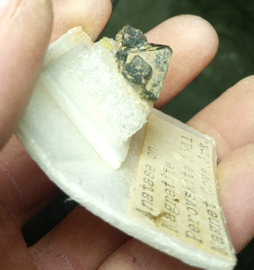 Old Collection Anatase Crystal on Magnetite Magnet Cove Arkansas Perovskite Hill