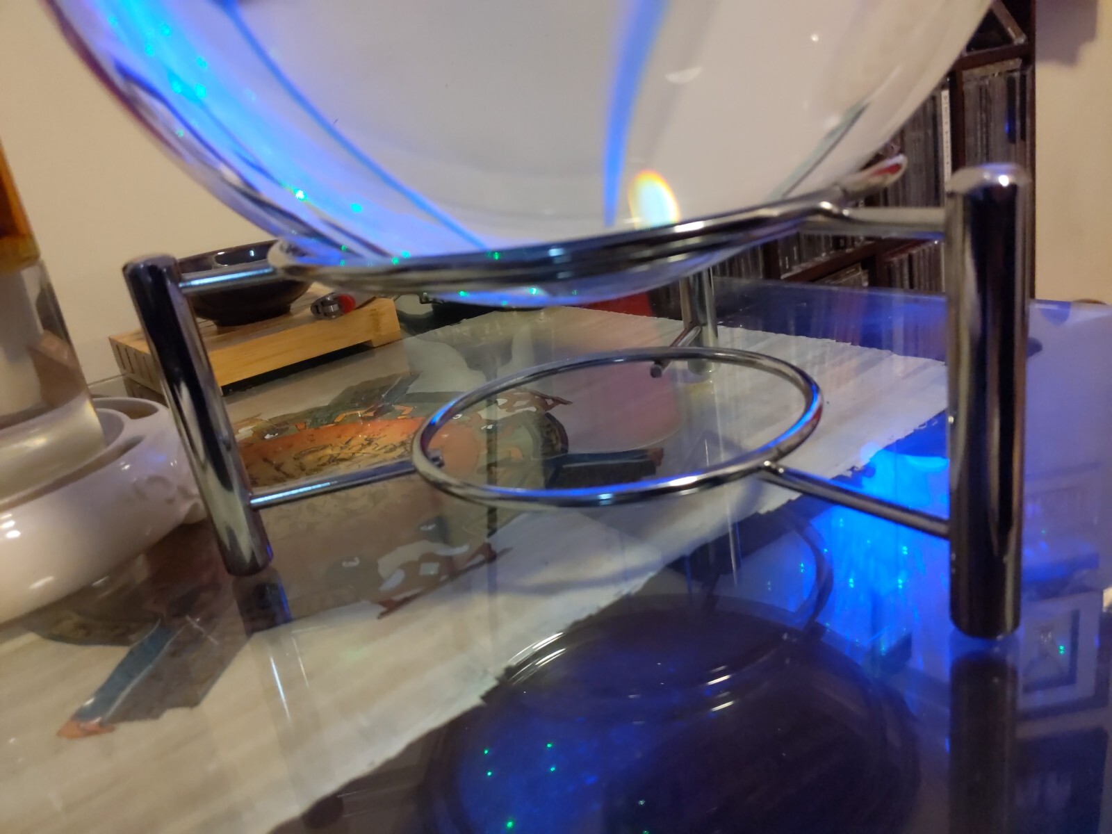 Crystal Ball Display Stand Chrome Collectable Great Condition Buy Now!