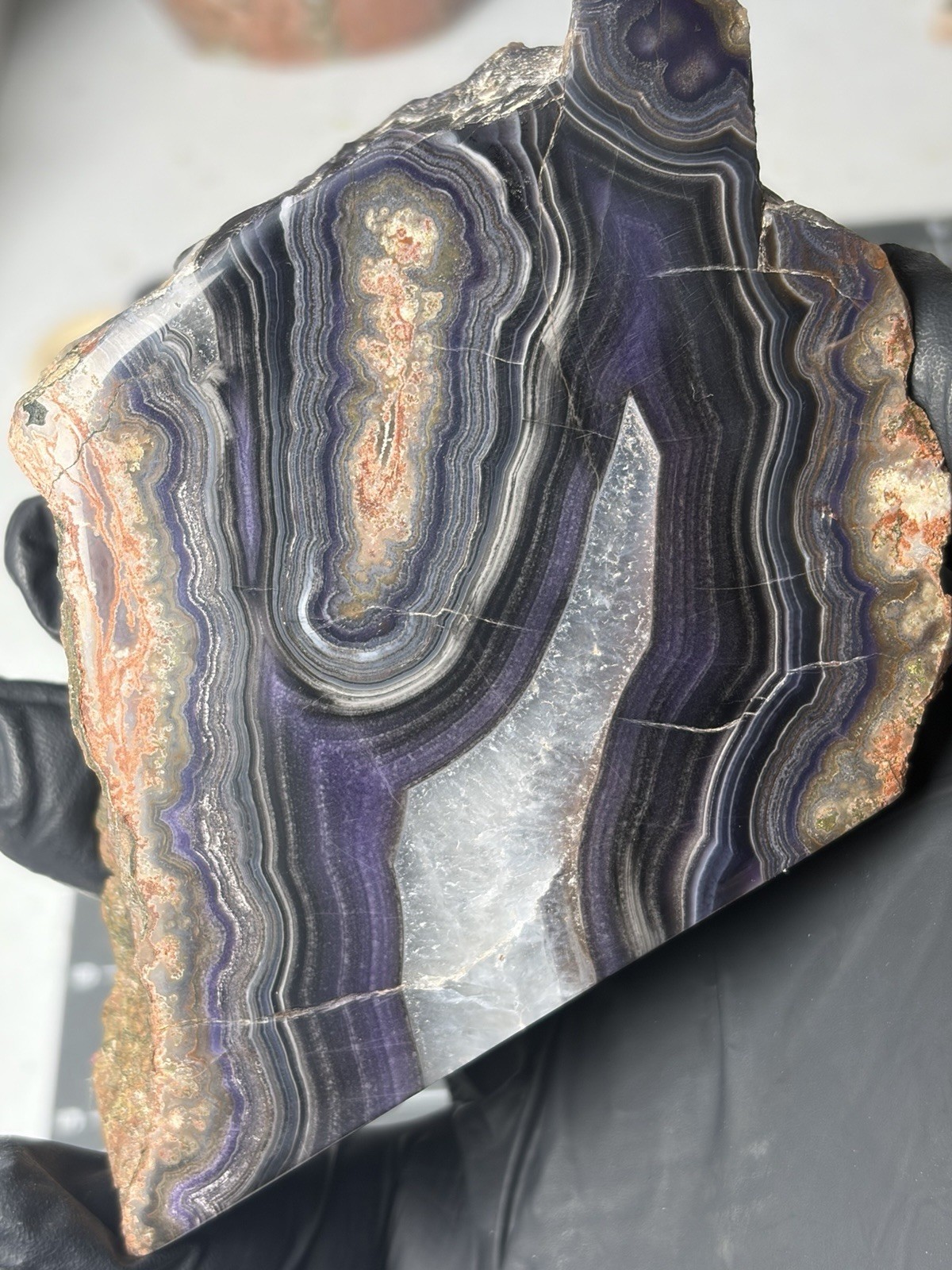 Purple Passion Agate Old Stock Free Form Banding Mexico Laguna