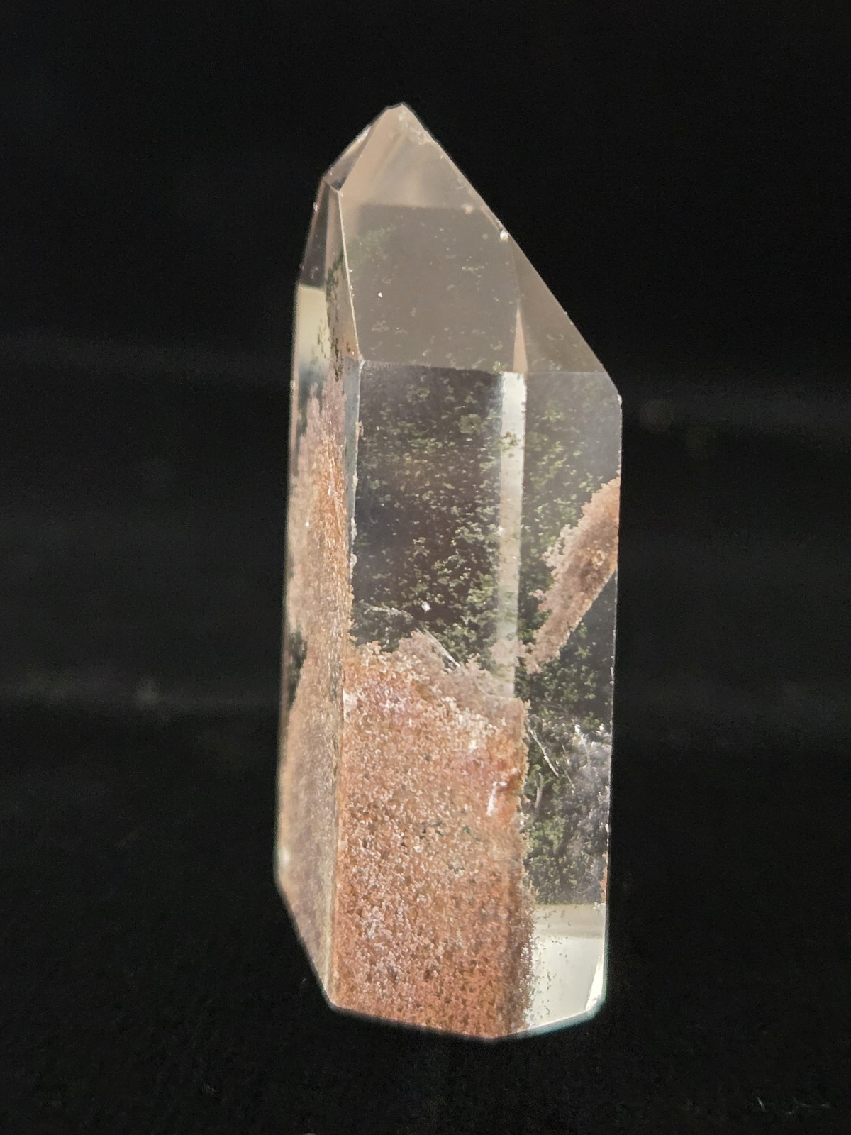 1 5/8″ Natural Polished Garden Quartz Tower Lodolite And Chlorite Phantoms