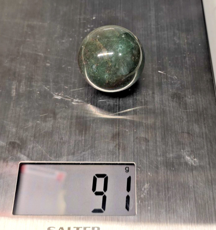 Natural Green Jade / Serpentine Sphere 58mm And Bloodstone Sphere 36mm