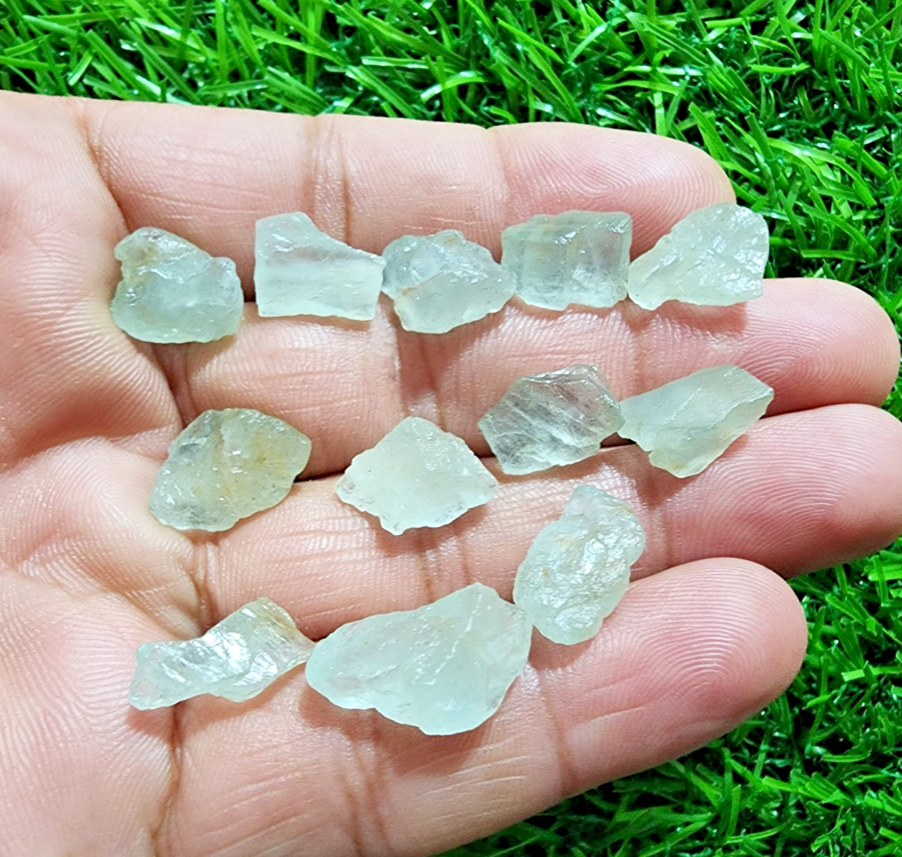 12 Pcs Unique Aquamarine Gemstone Rough Lot 11-19 mm Aquamarine Rough Stone Bulk