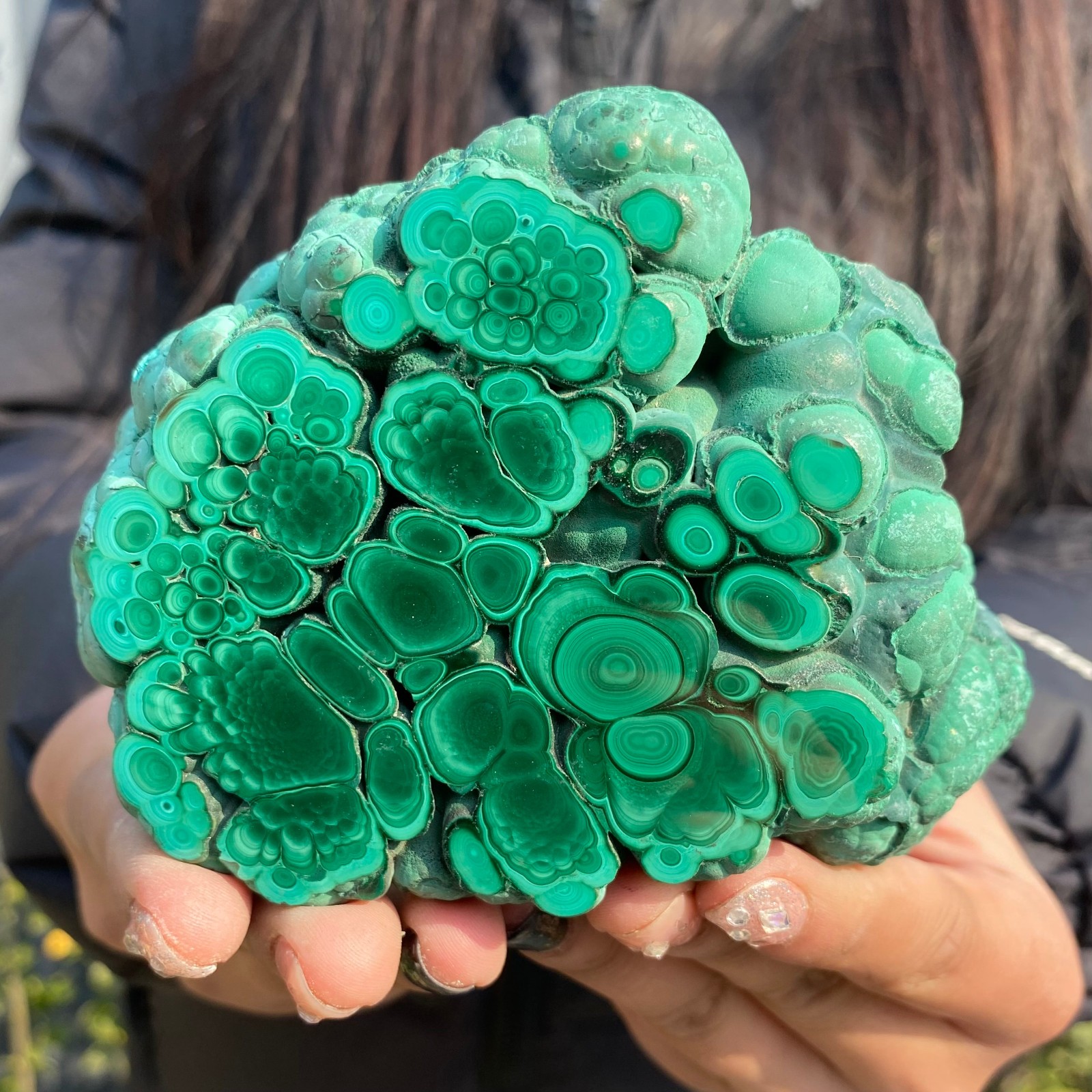1.8LB Natural Green Malachite Crystal Flaky Pattern Ore Specimen Quartz Healin