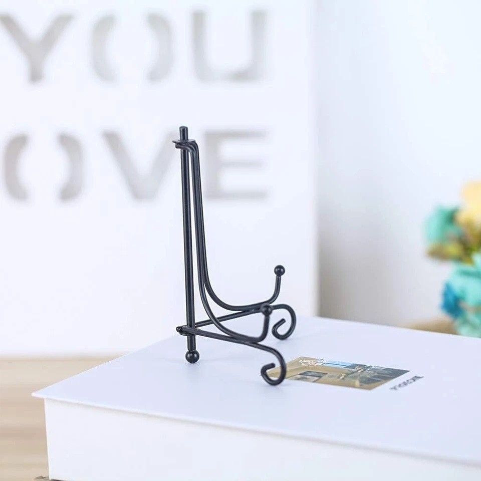 Lron Easel Classic Display Stand Plate Holders Picture Photo Frame Rack 4pc